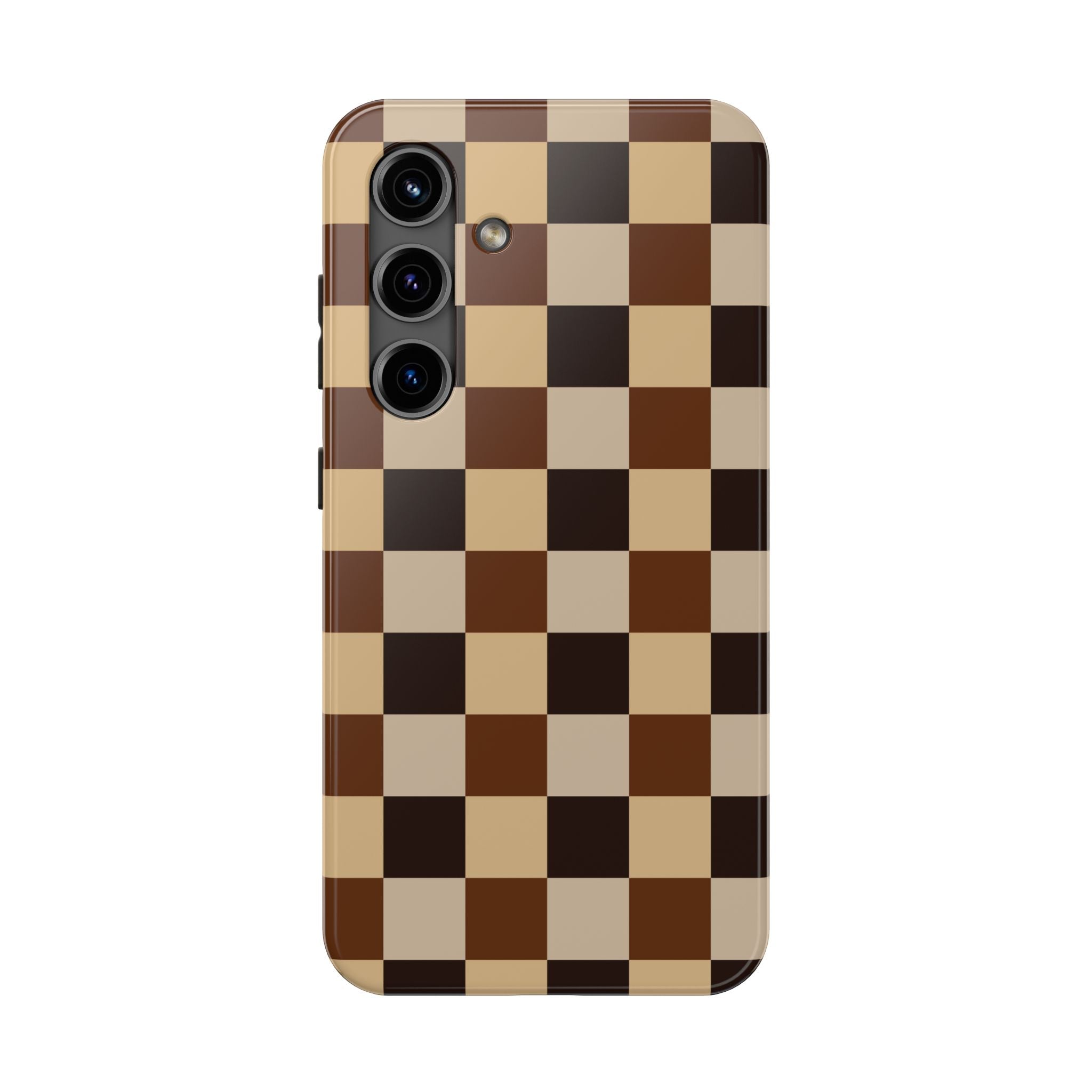 Coffee Checkered Mobile Phone Case