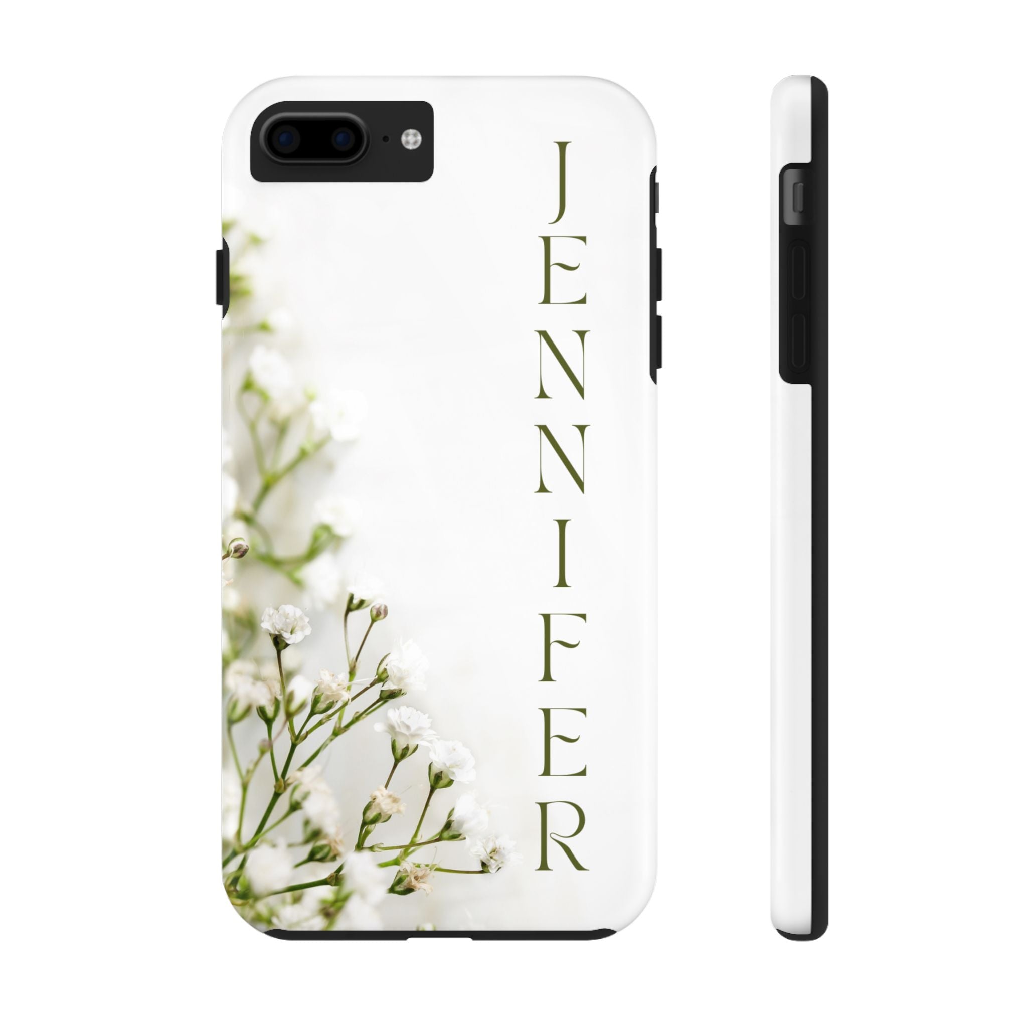 Personalized Floral Tough Phone Case - Customized With Your Name