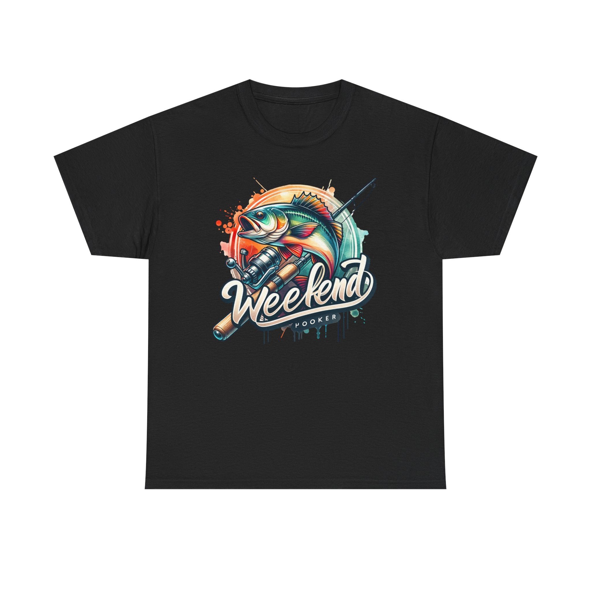 Fishing Weekend Hooker Heavy Cotton Tee Adventure Camping T-Shirt