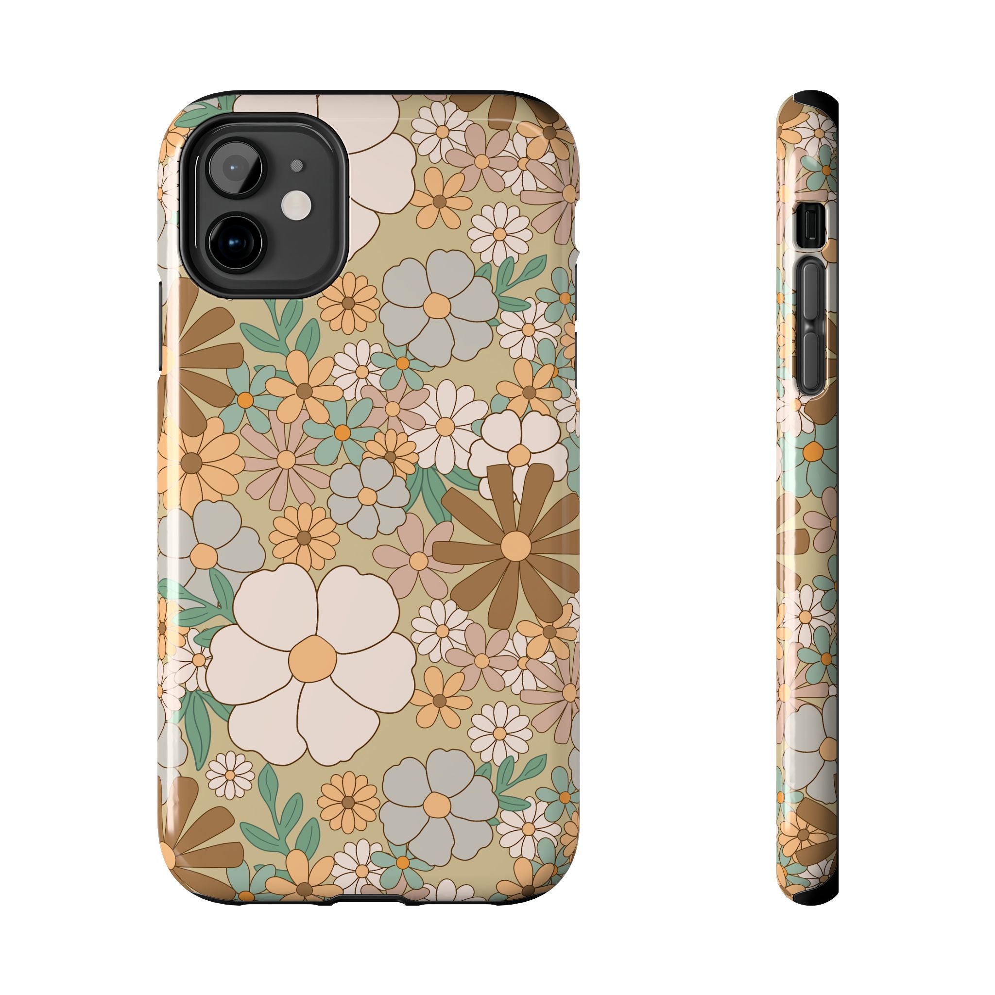 Browns & Beige Flower Mobile Phone Case