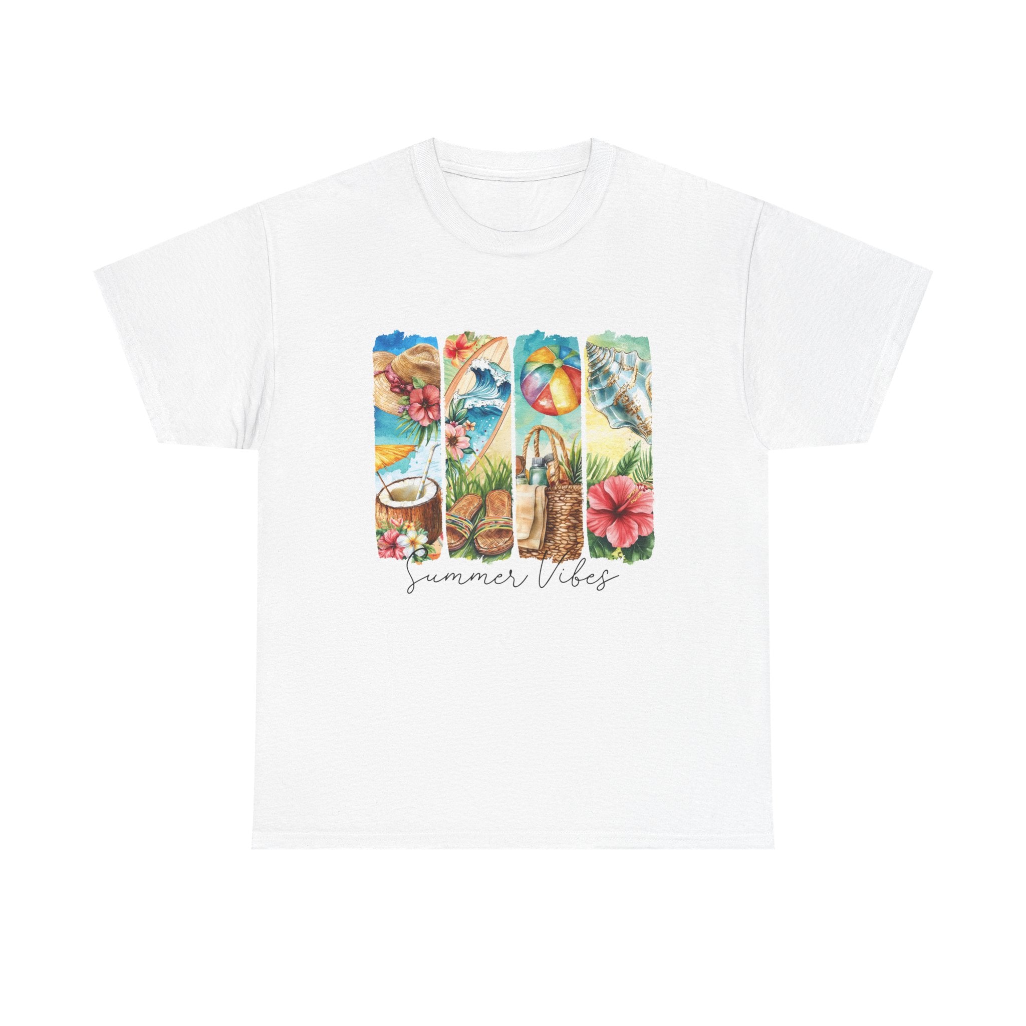 Summer Vibes Heavy Cotton Tee Perfect for Beach Days & Casual Outings