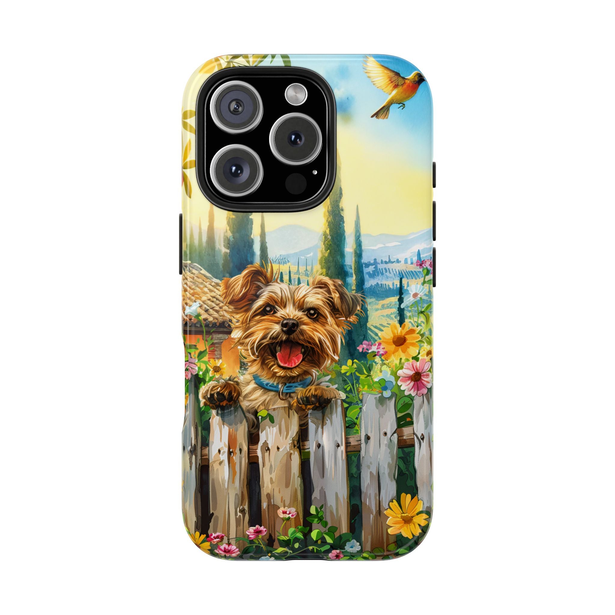 Yorkie Backyard Scenic Tough Mobile Phone Case