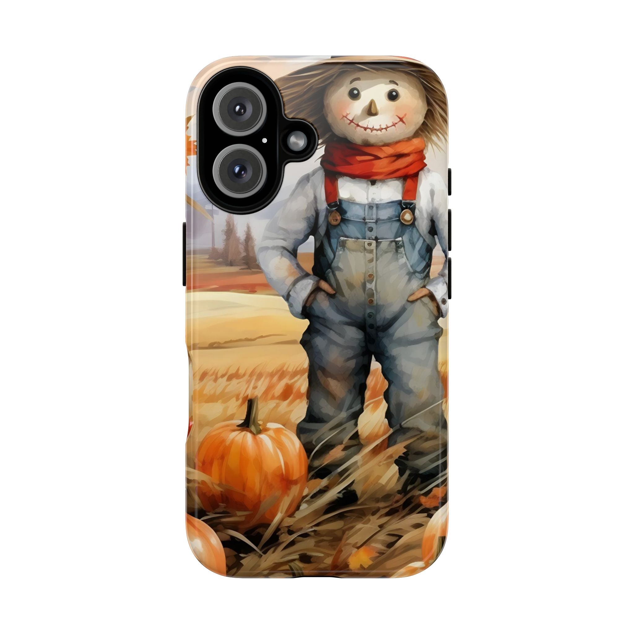 Scarecrow and Pumpkin Field Design Phone Case