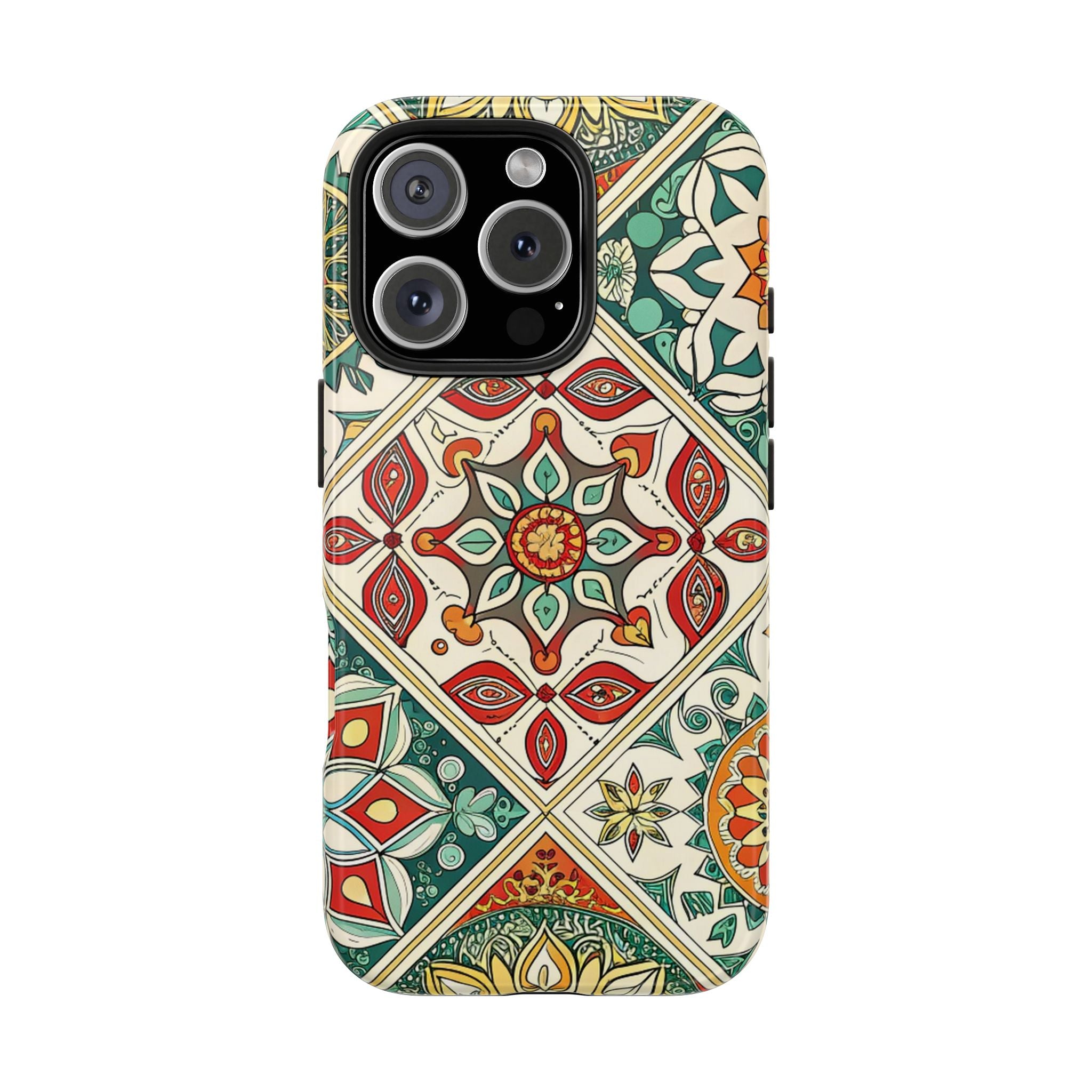 Bohemian Tile Tough Impact Resistant Phone Case Durable Protection with Artistic Design For iPhone Samsung
