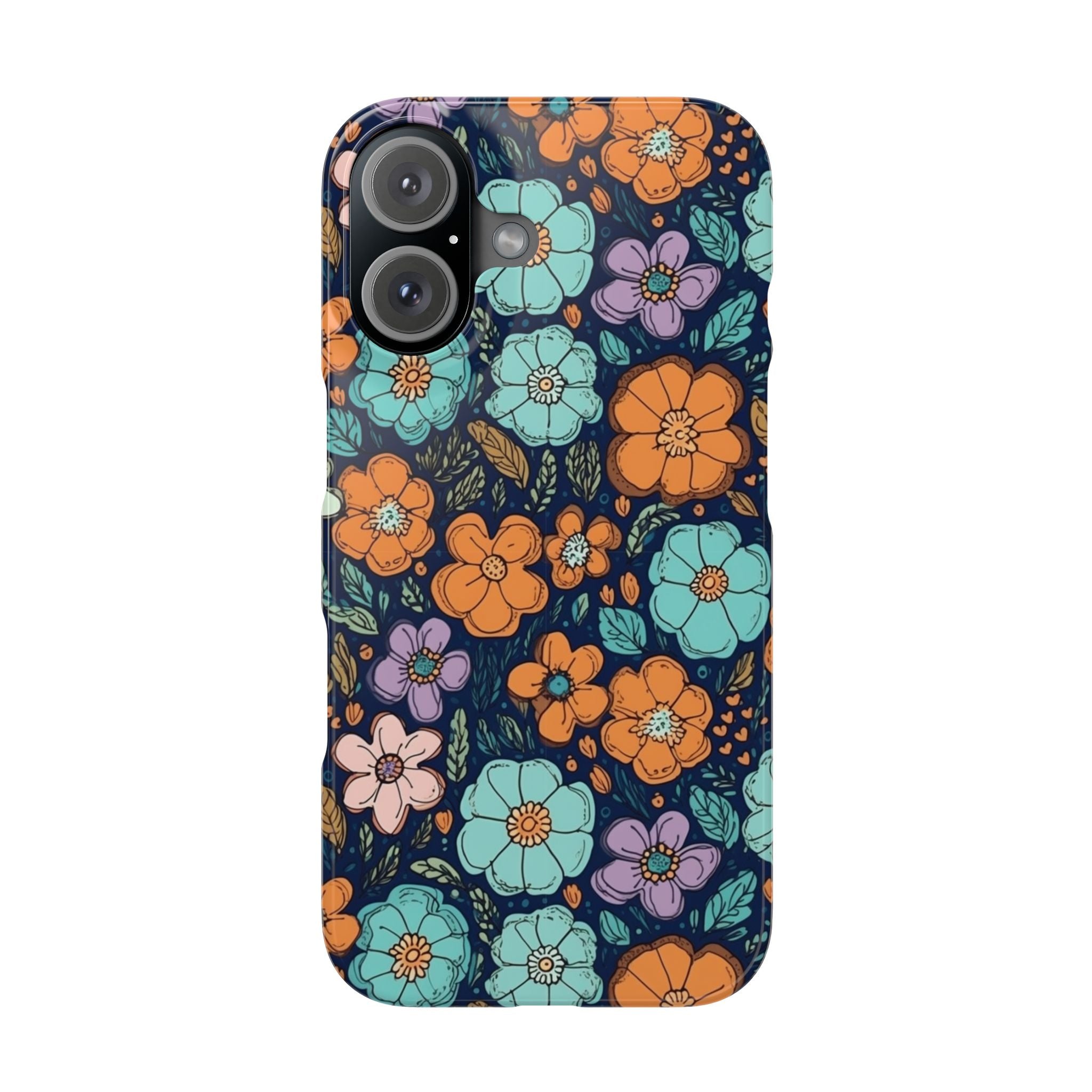 Floral Slim iPhone Samsung Case Vibrant, Colorful Design for Personal Style