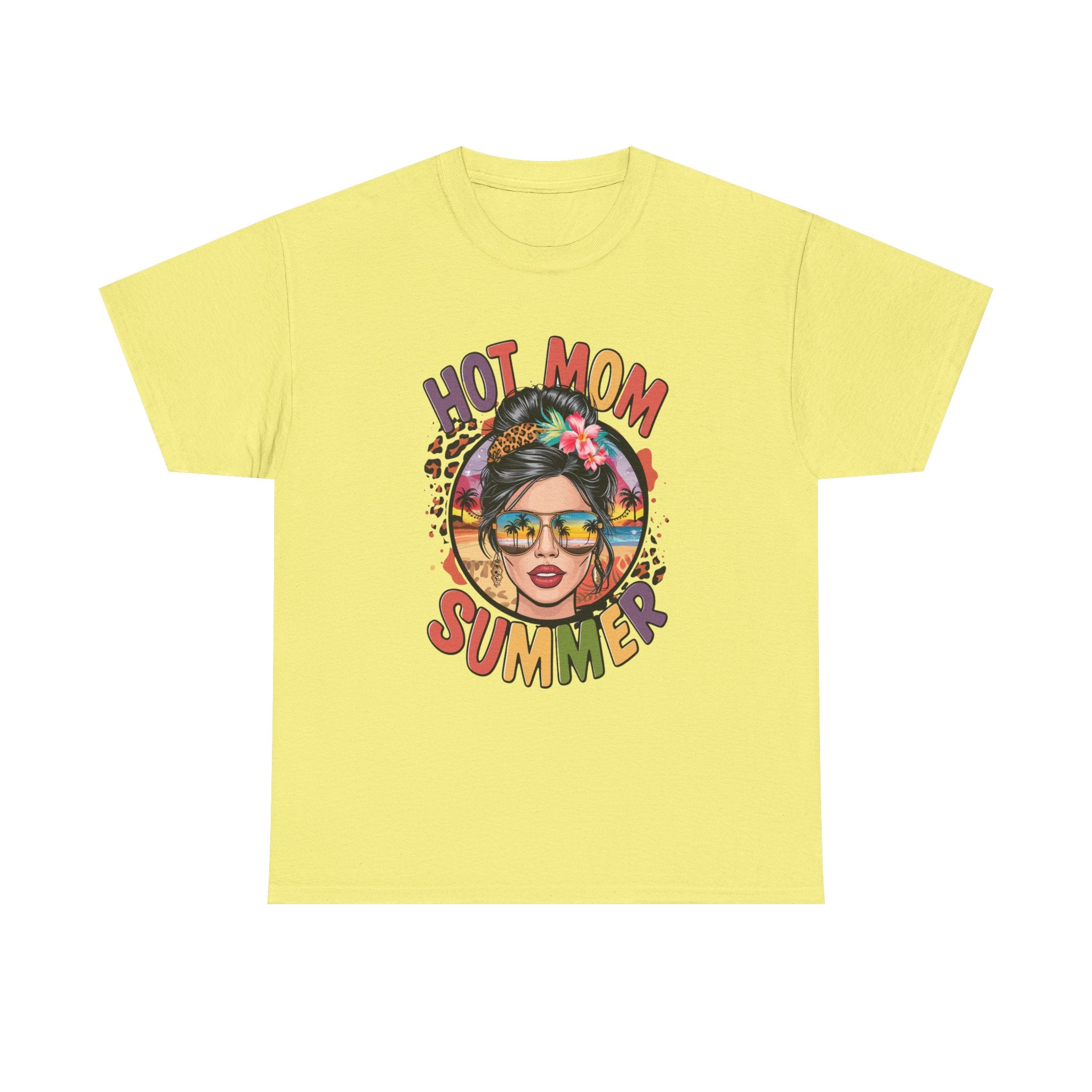 Hot Mom Summertime Funny Heavy Cotton Tee