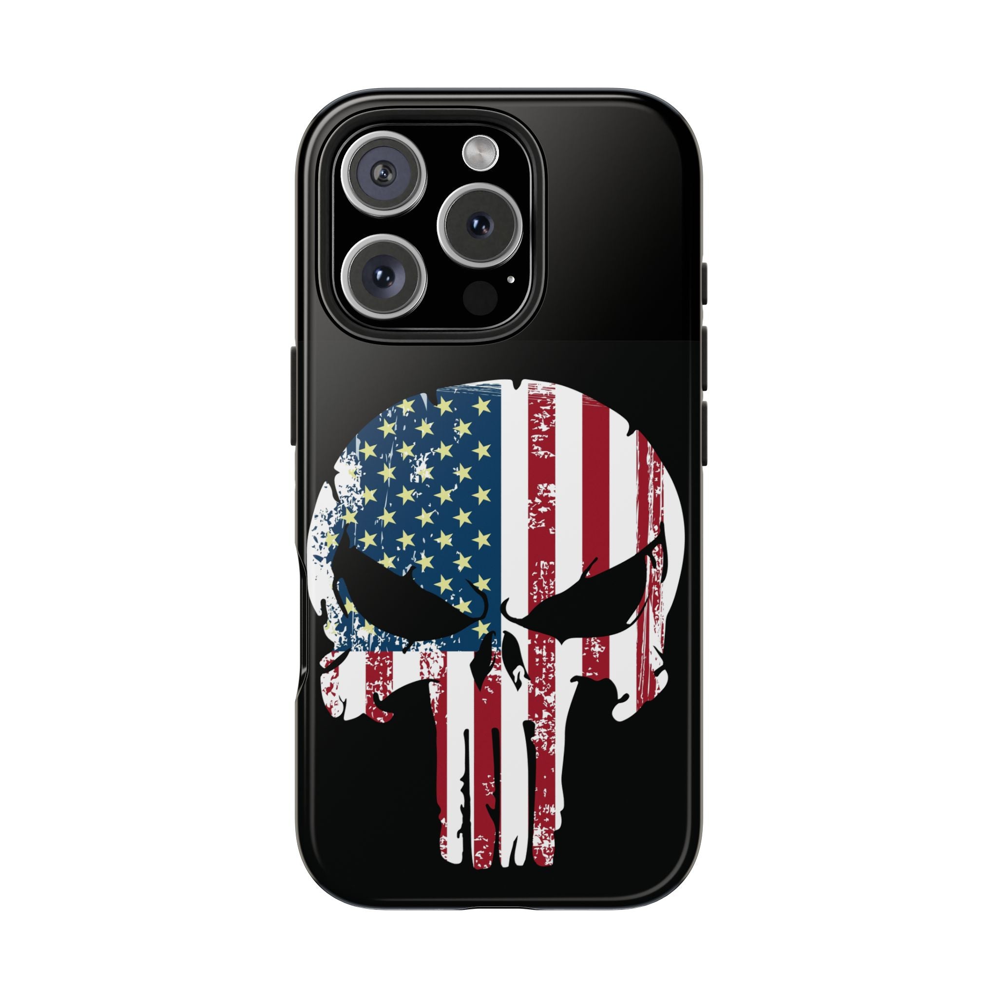 Punisher Skull Red White & Blue Stripes Tough Phone Case