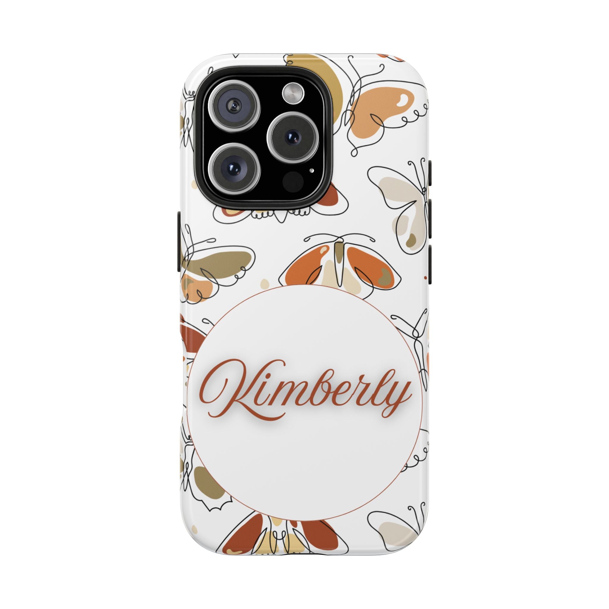 Personalized Butterfly Tough Phone Case - Custom with Your Name Floral Design for Nature Lovers