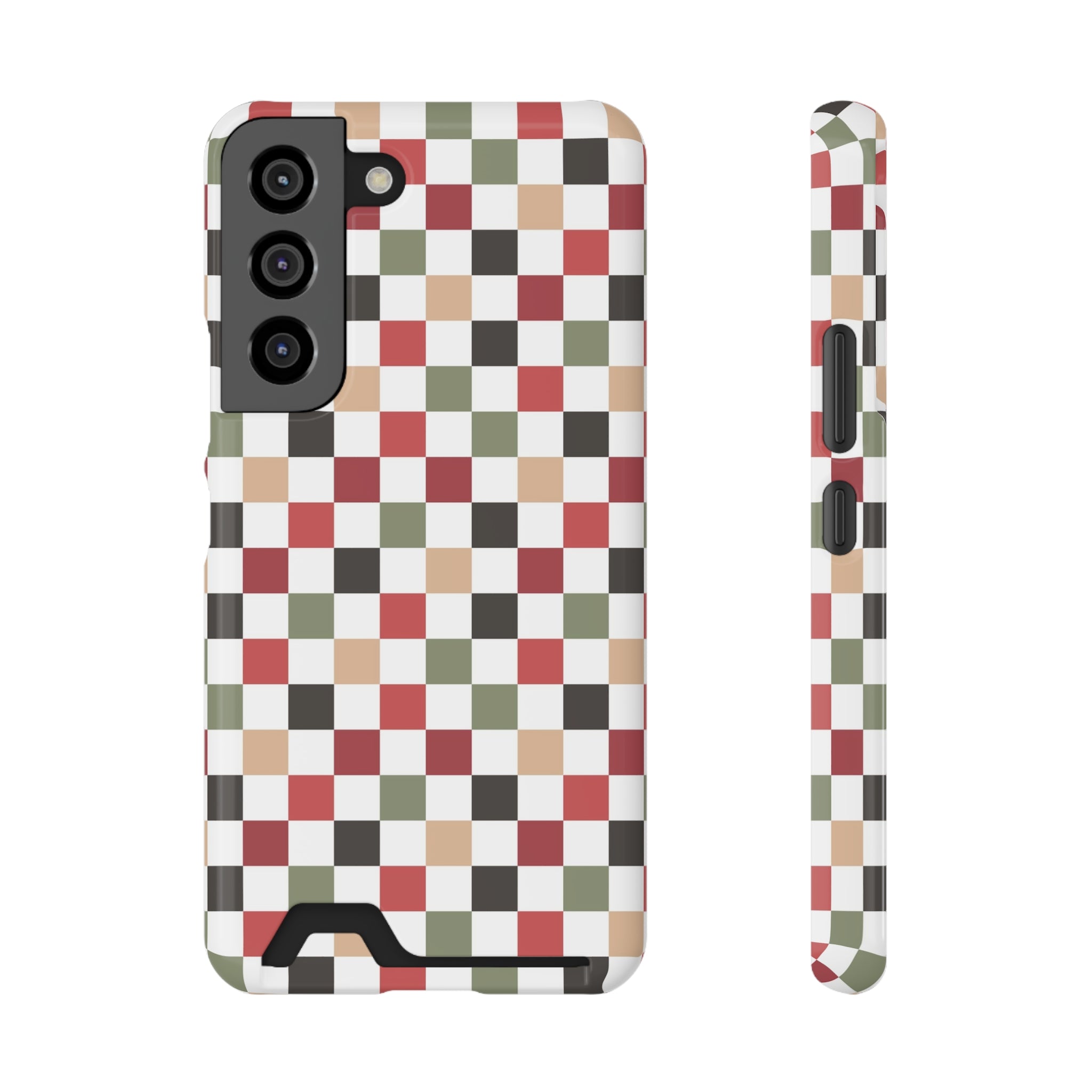 Chic Patterned Phone Case with Card Holder - Stylish & Functional Accessory