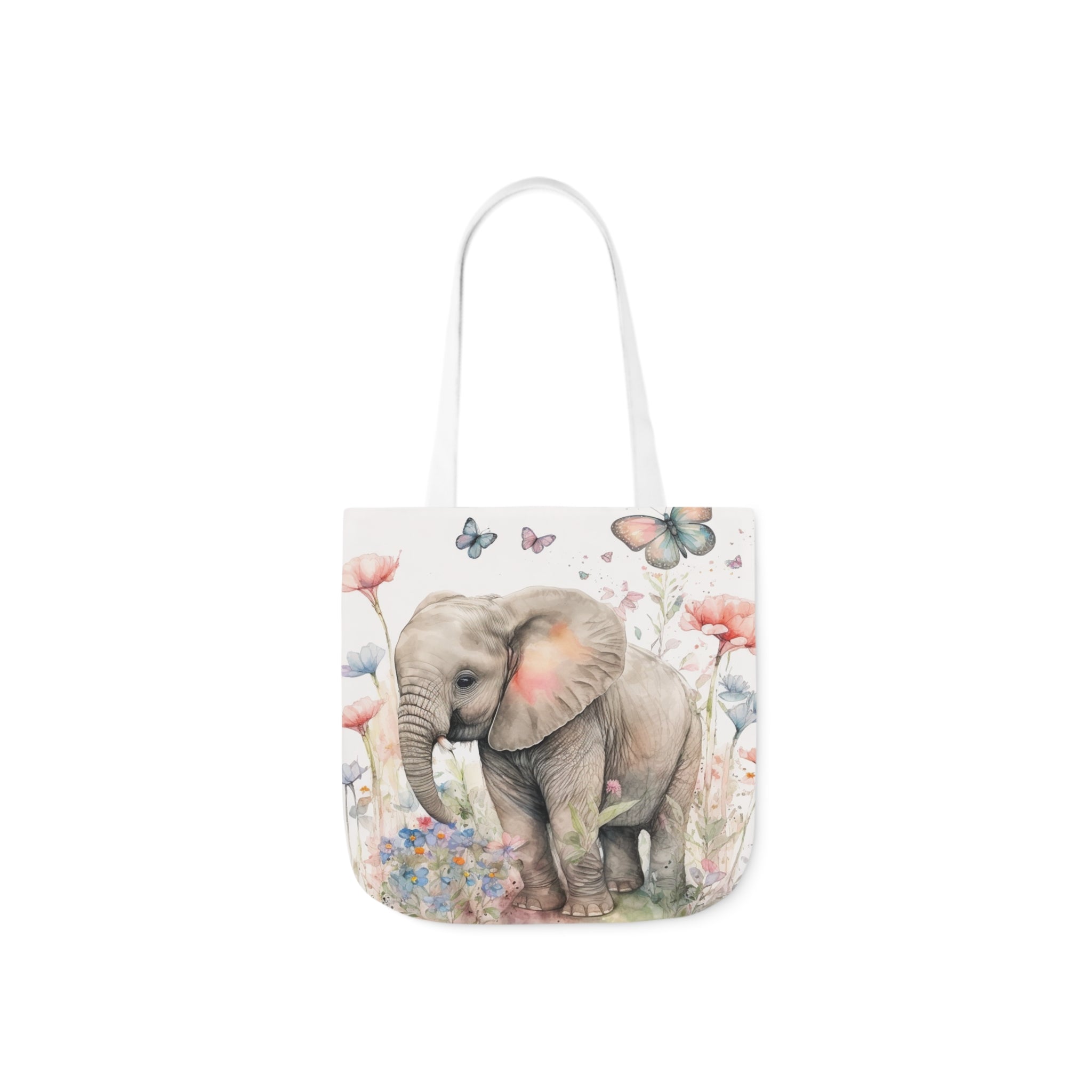 Elephant & Butterflies Canvas Tote Bag