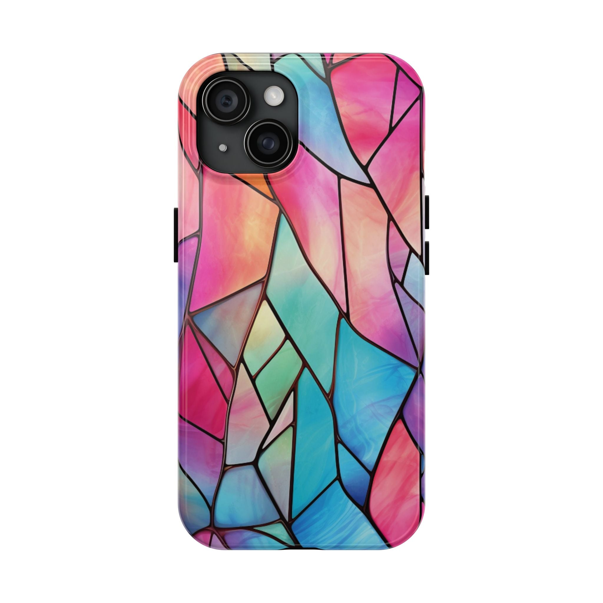 Pink & Blue Stained Glass Tough Mobile Phone Case