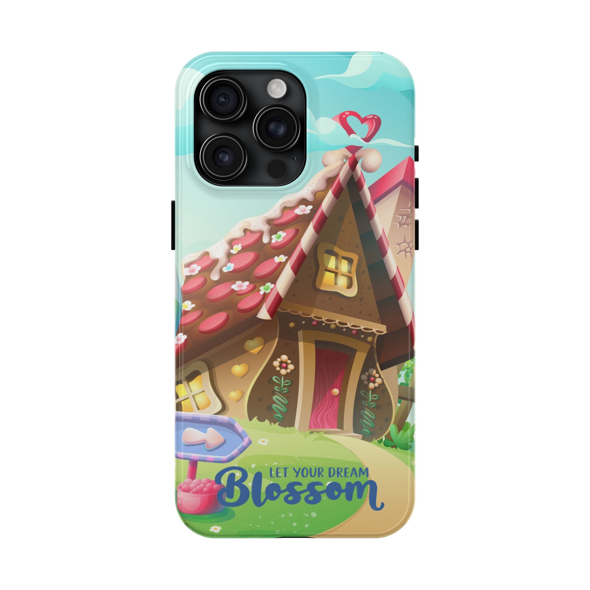 Playful Tough Phone Case - "Let Your Dream Blossom" - Cute Floral Cottage Design