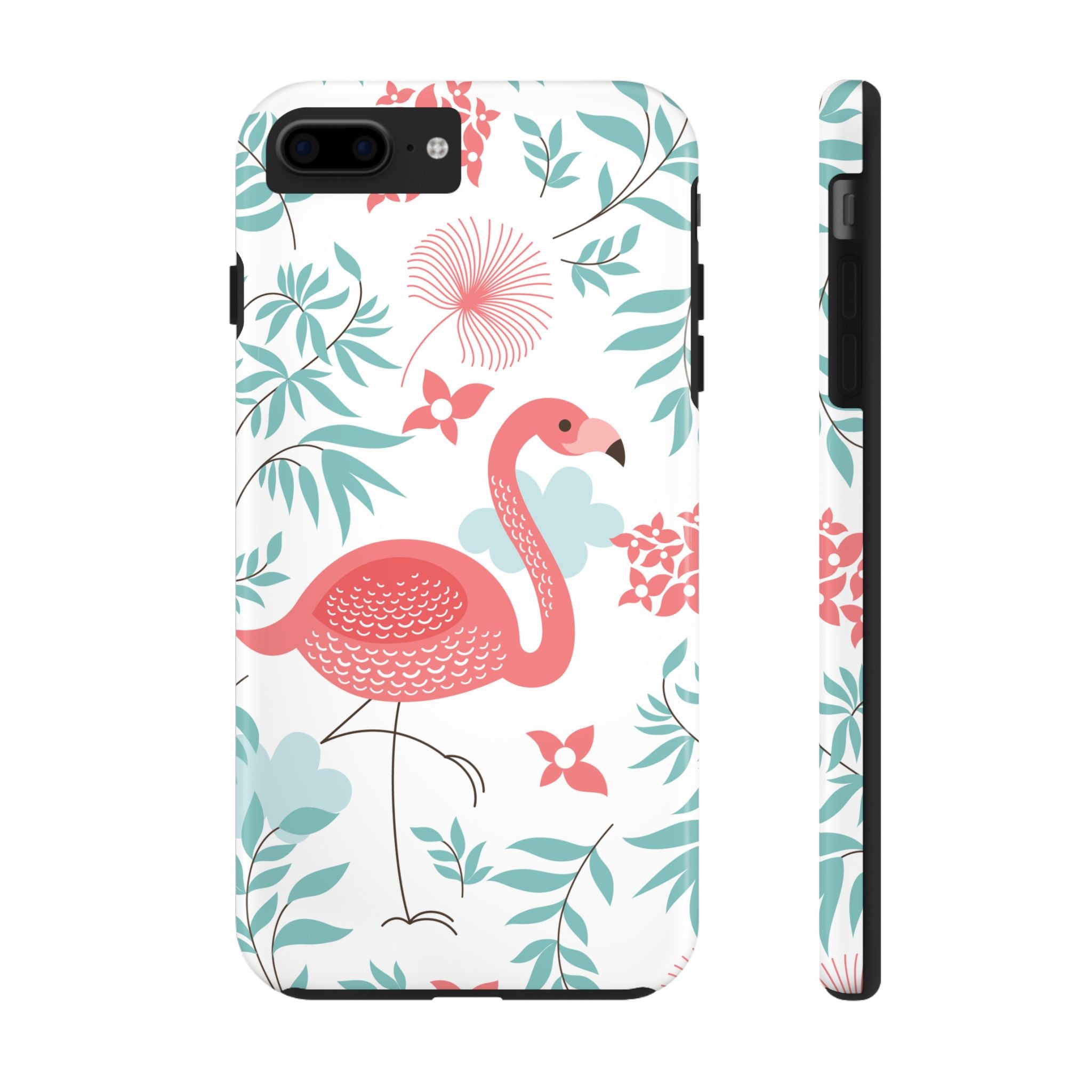 Tropical Flamingo Tough Phone Case - Vibrant Floral Design for Summer Vibes