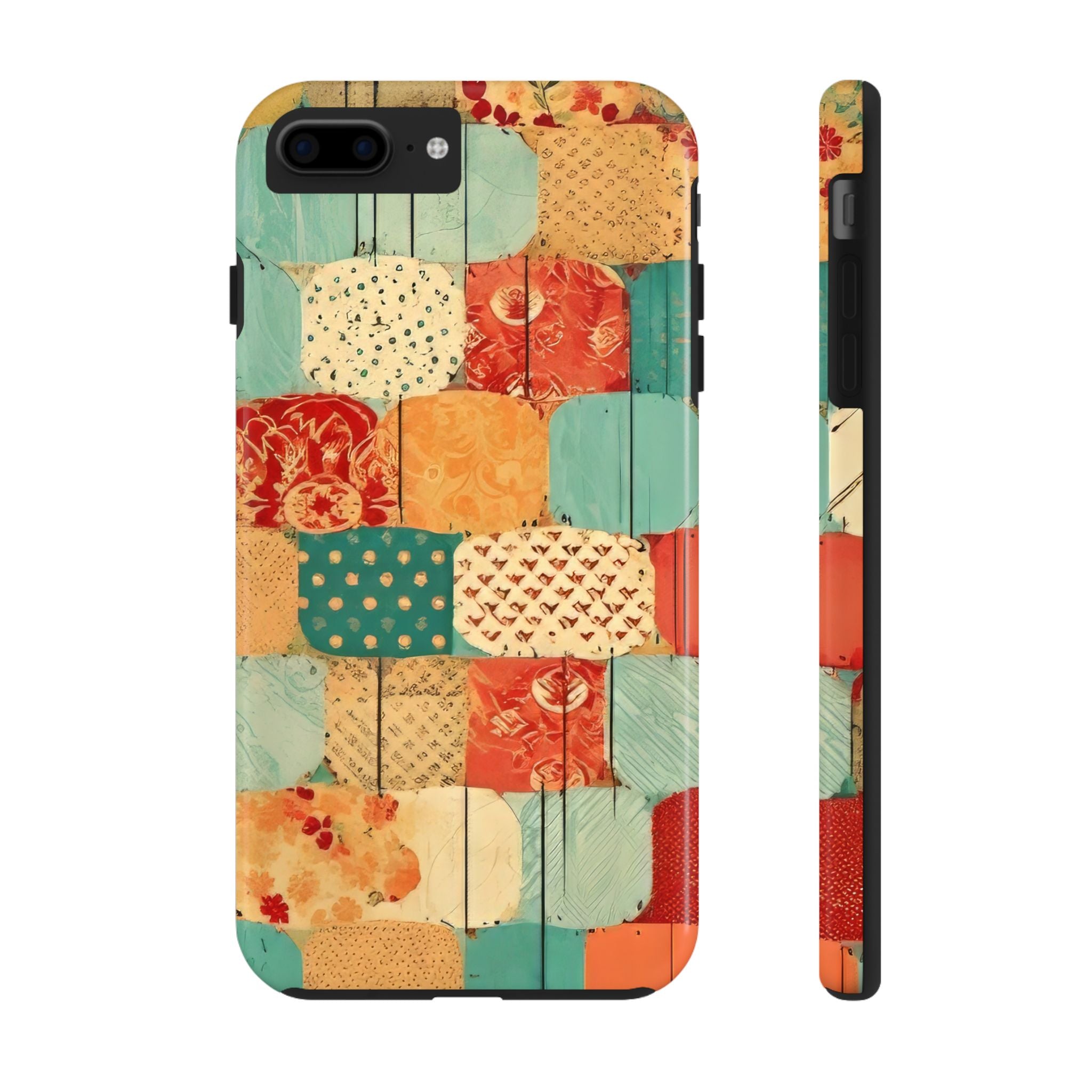 Artisan Patchwork Tough Impact Resistant Phone Case Stylish & Durable Chic Design iPhone Samsung Cover