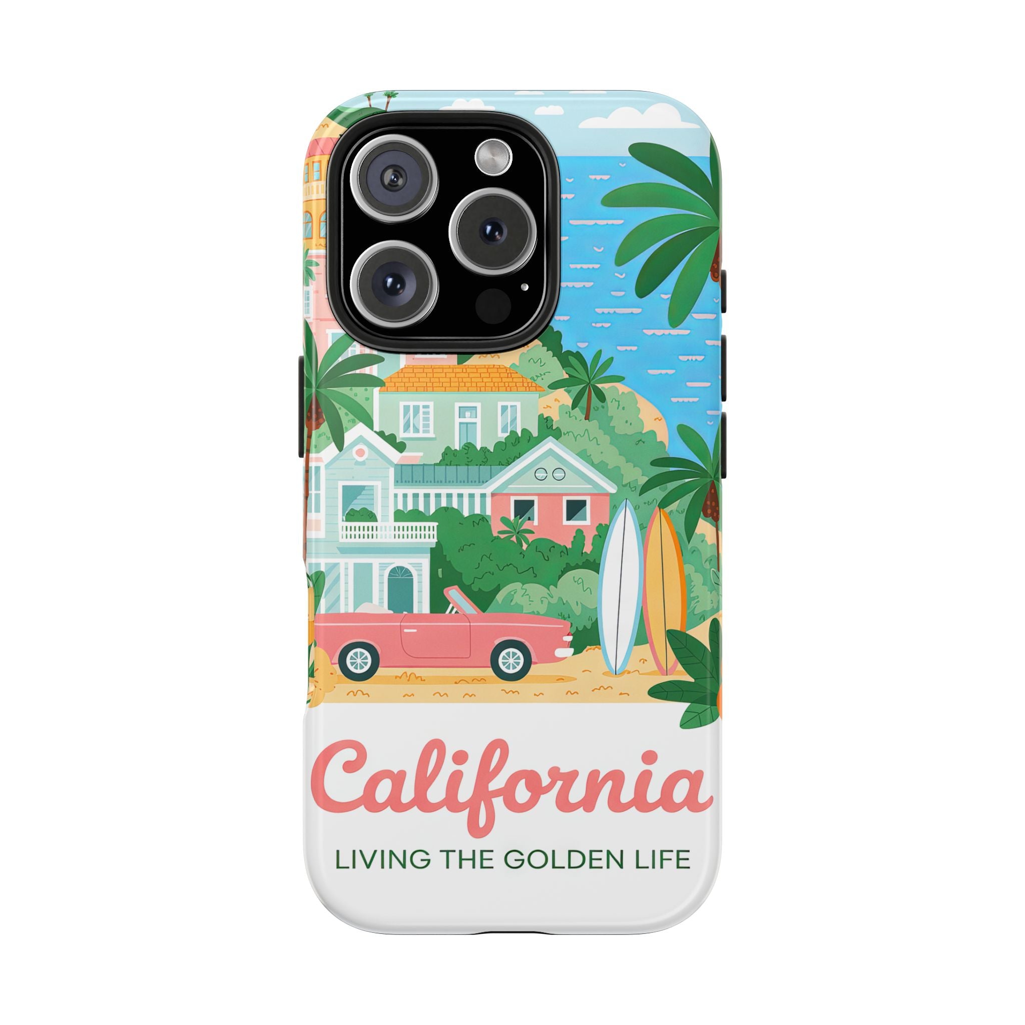 California Vibes Tough Phone Case Living the Golden Life, Beach Lover Gift, Summer Accessory, Travel Inspired, Durable Phone Cover