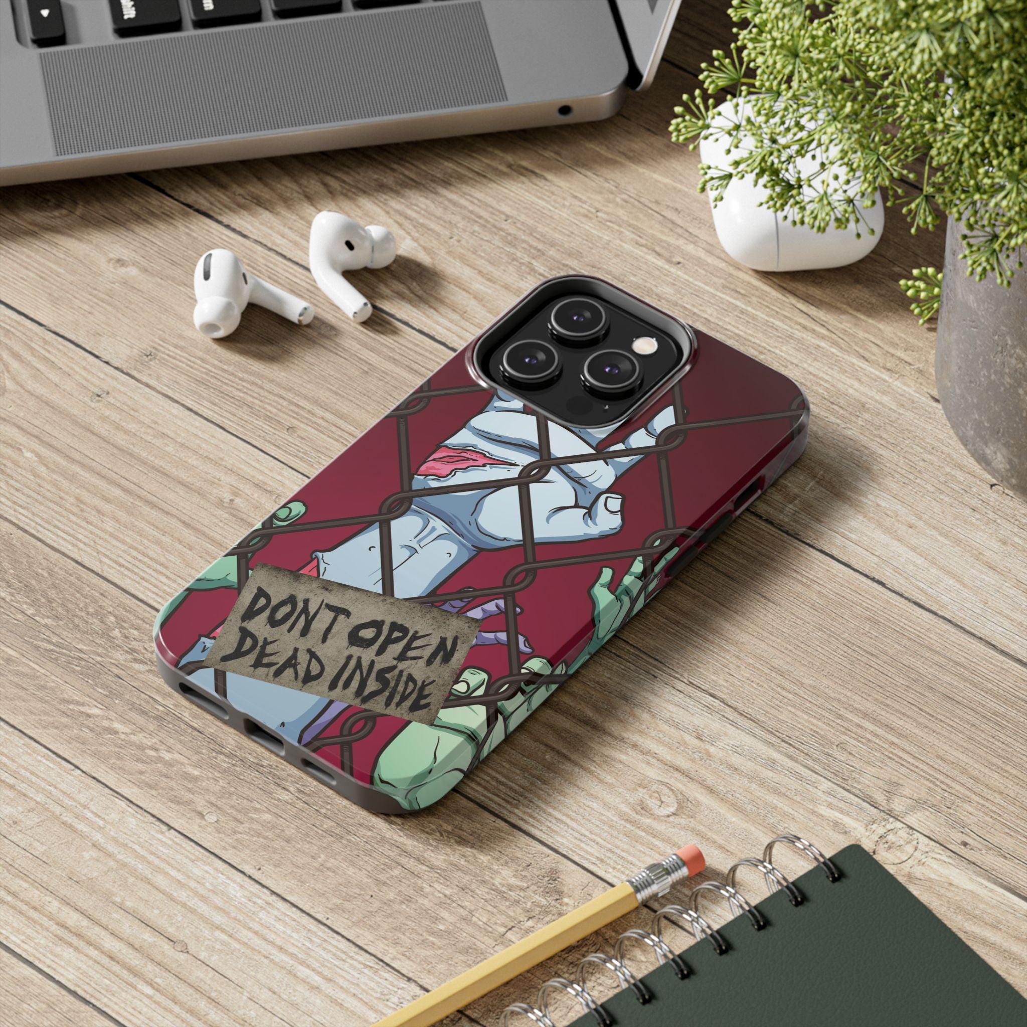 Zombie Apocalypse Walking Dead Inspired Tough Phone Case Don't Open Dead Inside iPhone Samsung Cover