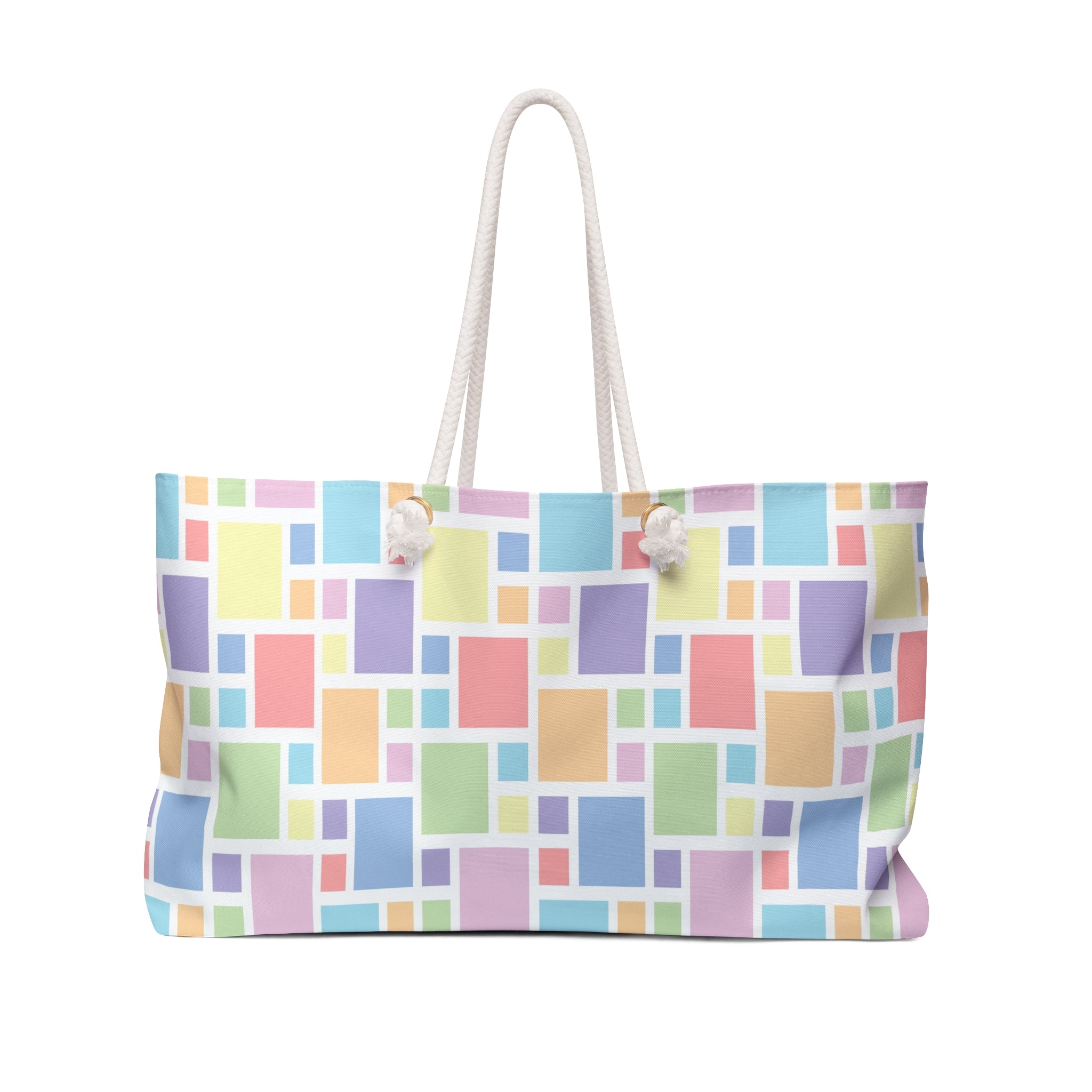 Colorful Geometric Extra Large Tote Bag Perfect for Getaways, Children Diaper Toy Clothes Bag, and Everyday Use