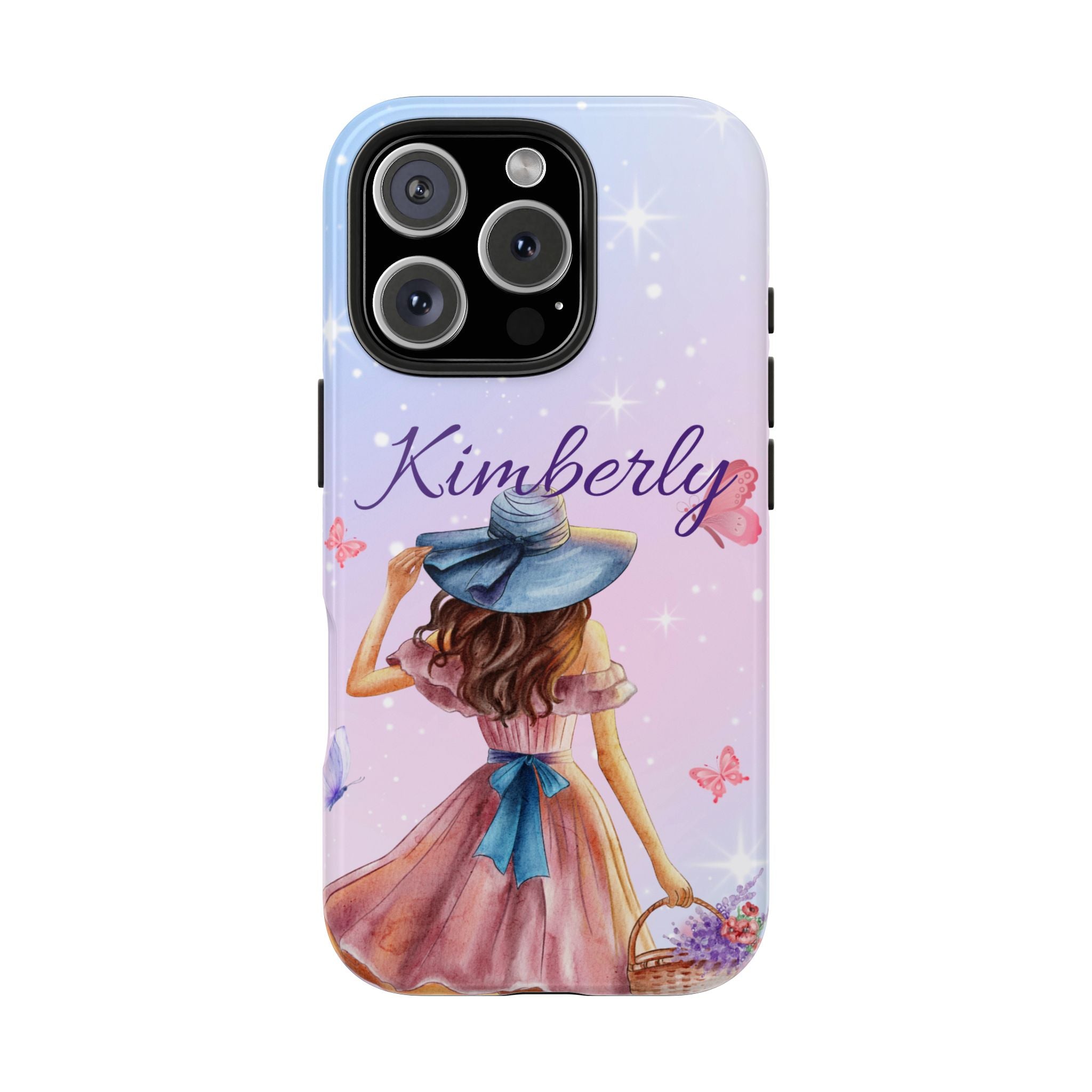 Personalized Tough Phone Case with Butterfly Design - Customizable for Your Name
