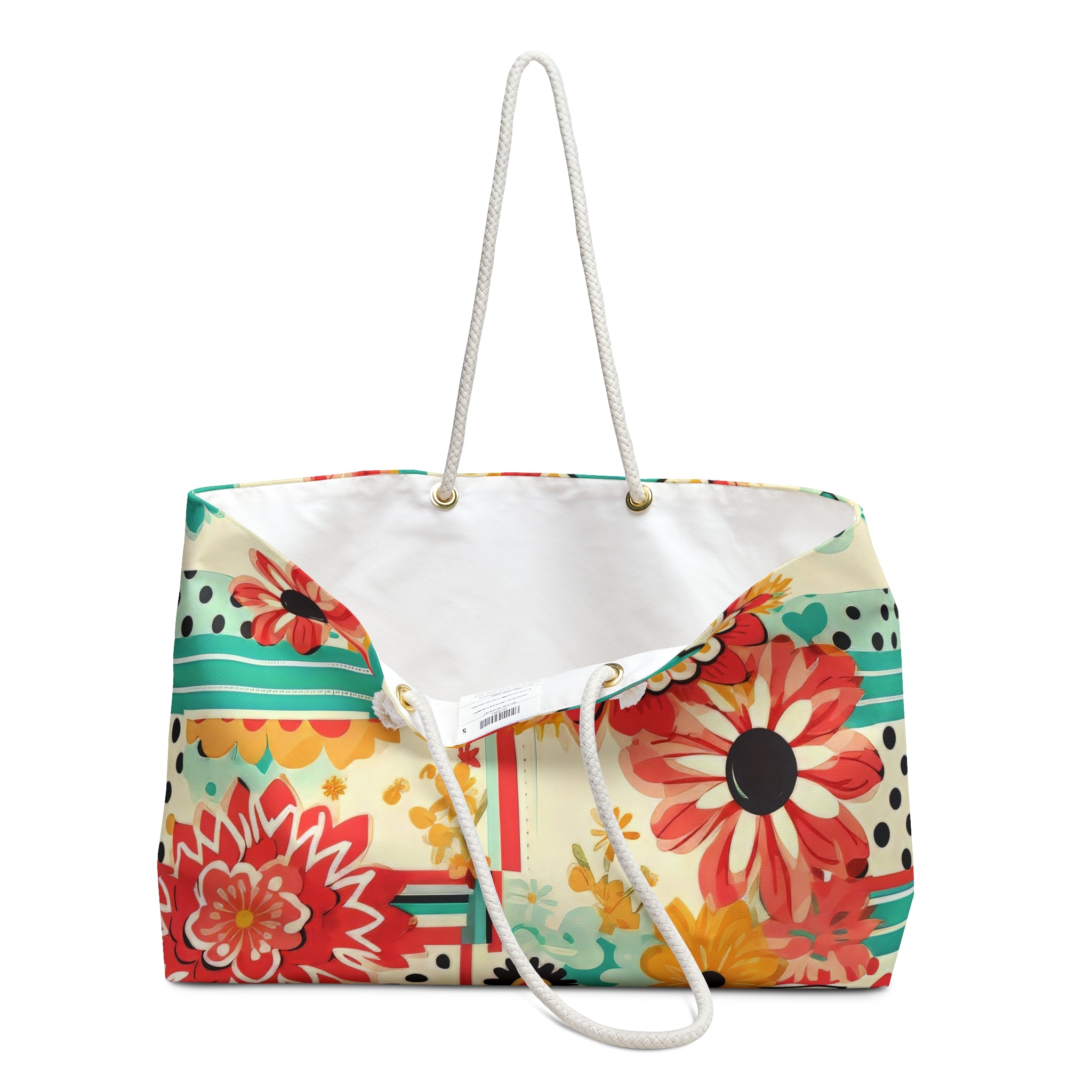 Vibrant Floral Summer Theme Extra Large Tote Bag Perfect for Travel and Everyday Use Carryall