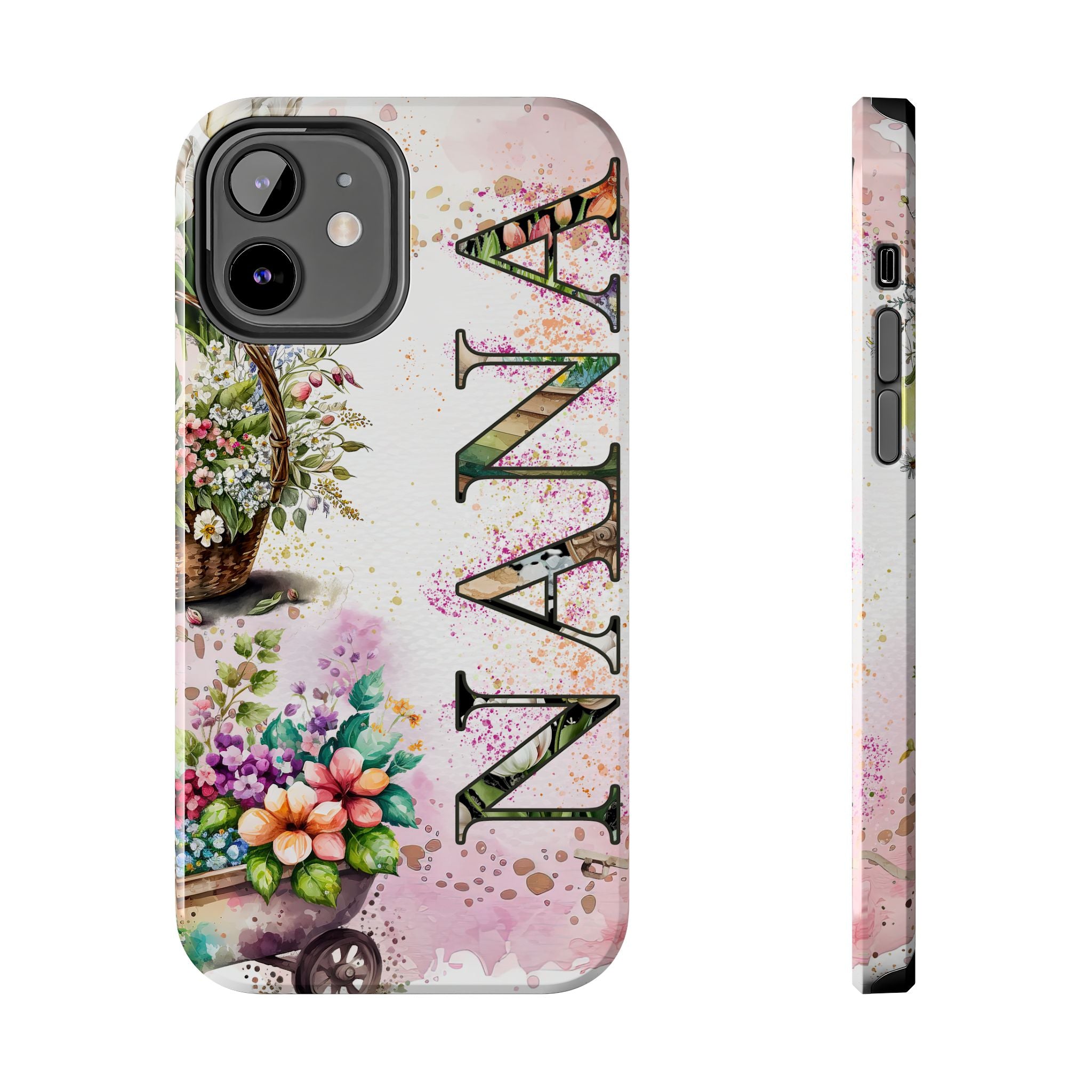 Nana Pink & White Floral Baskets Mobile Phone Case