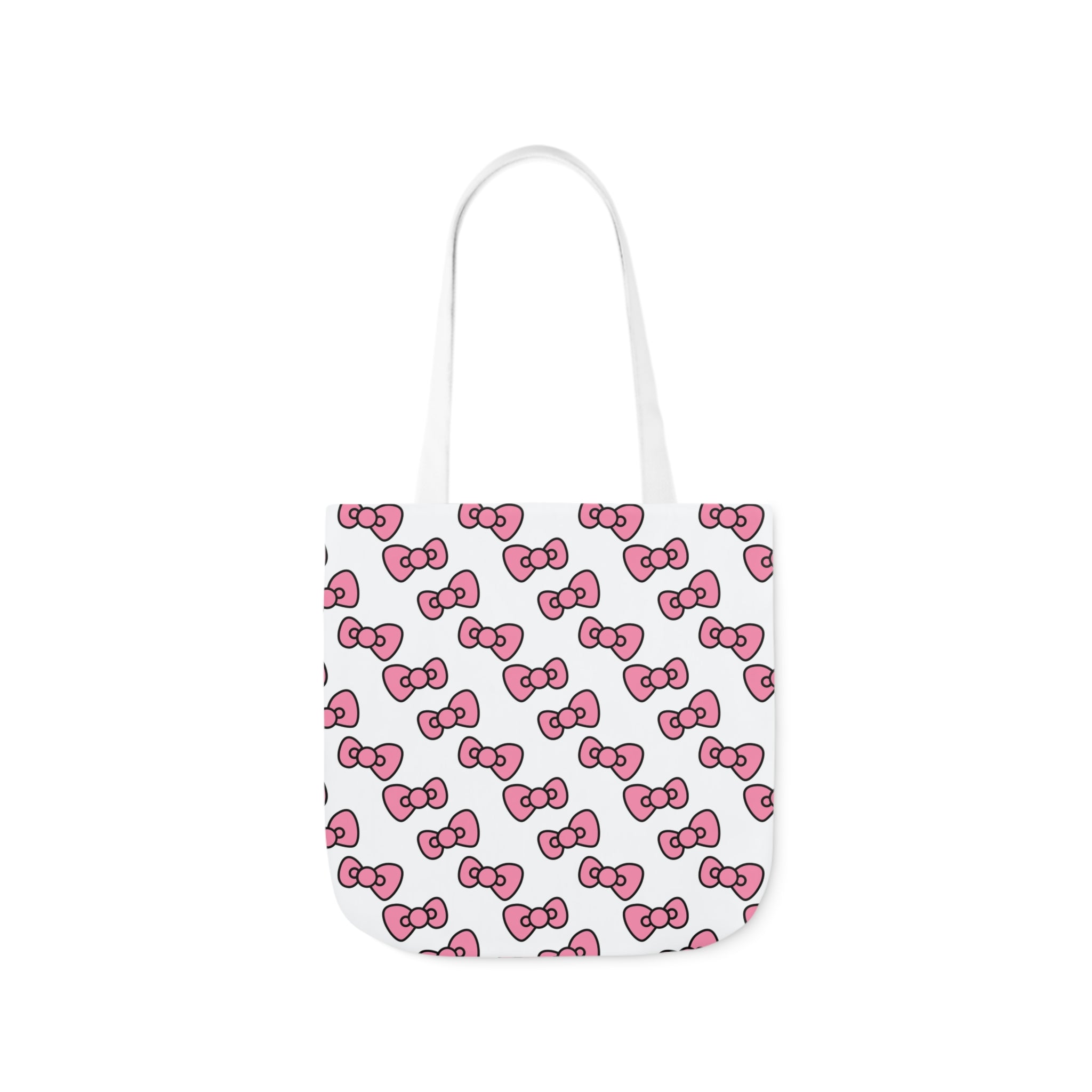 White With Pink Bows Canvas Tote Bag
