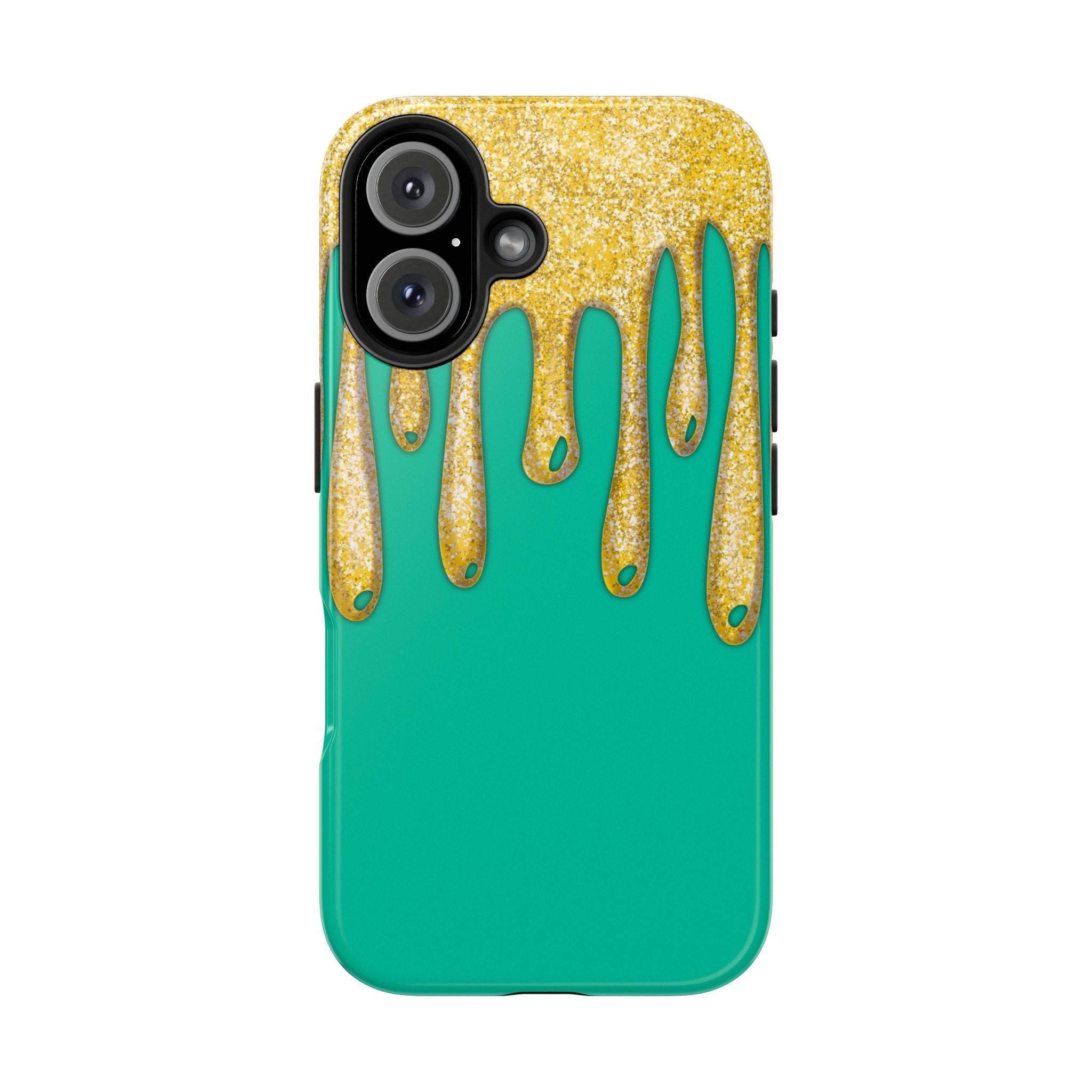 Green & Gold Glitter Slime Ooze Mobile Phone Case