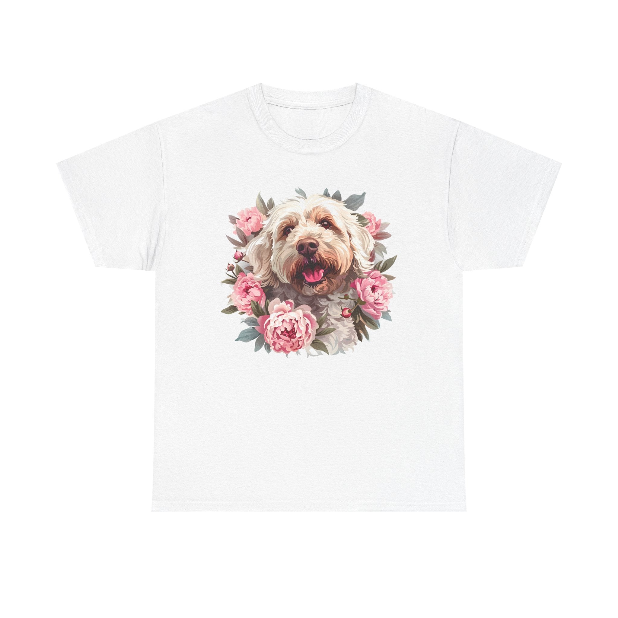 Floral Dog Lover Tee Heavy Cotton T-Shirt
