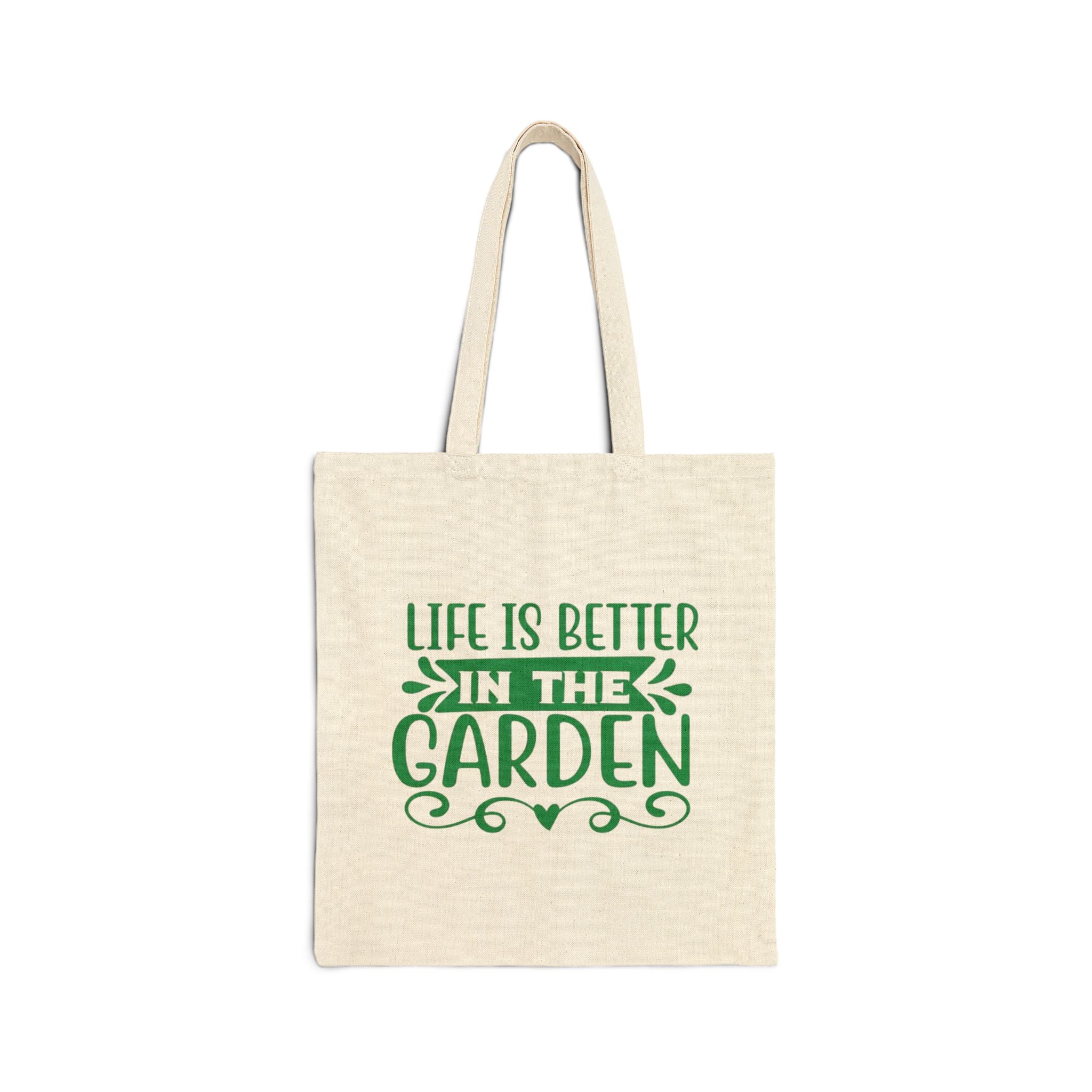 Life Is Better In The Garden Cotton Canvas Tote Bag