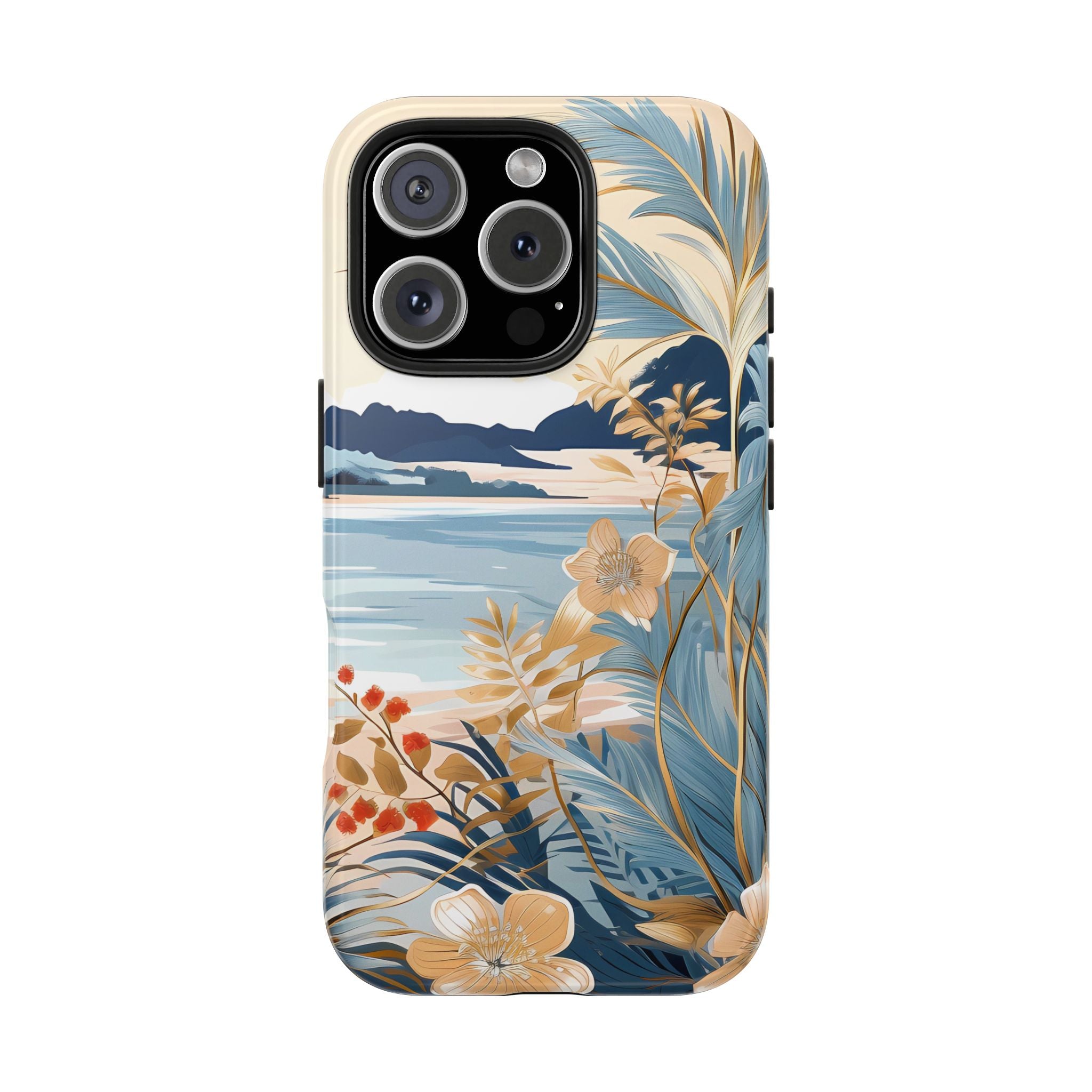 Tropical Summertime Beach Floral Tough Phone Case Durable Protection for Nature Lovers Impact Resistant iPhone Samsung Cover