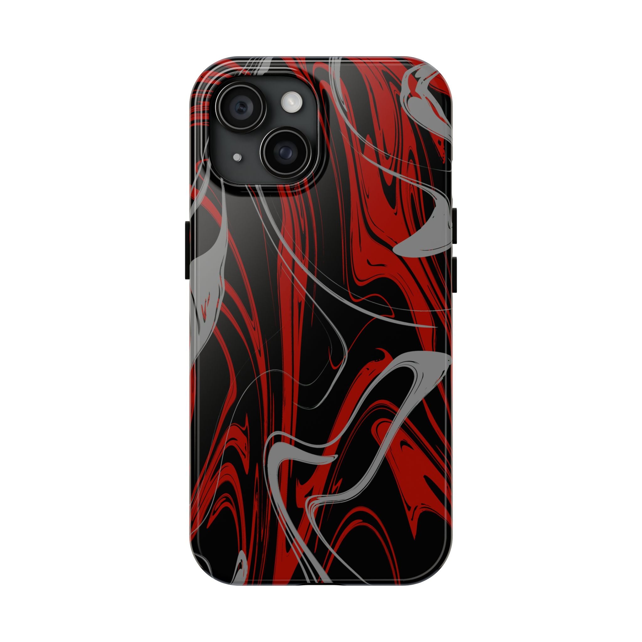 Red, Black, & Gray Swirl Mobile Phone Case