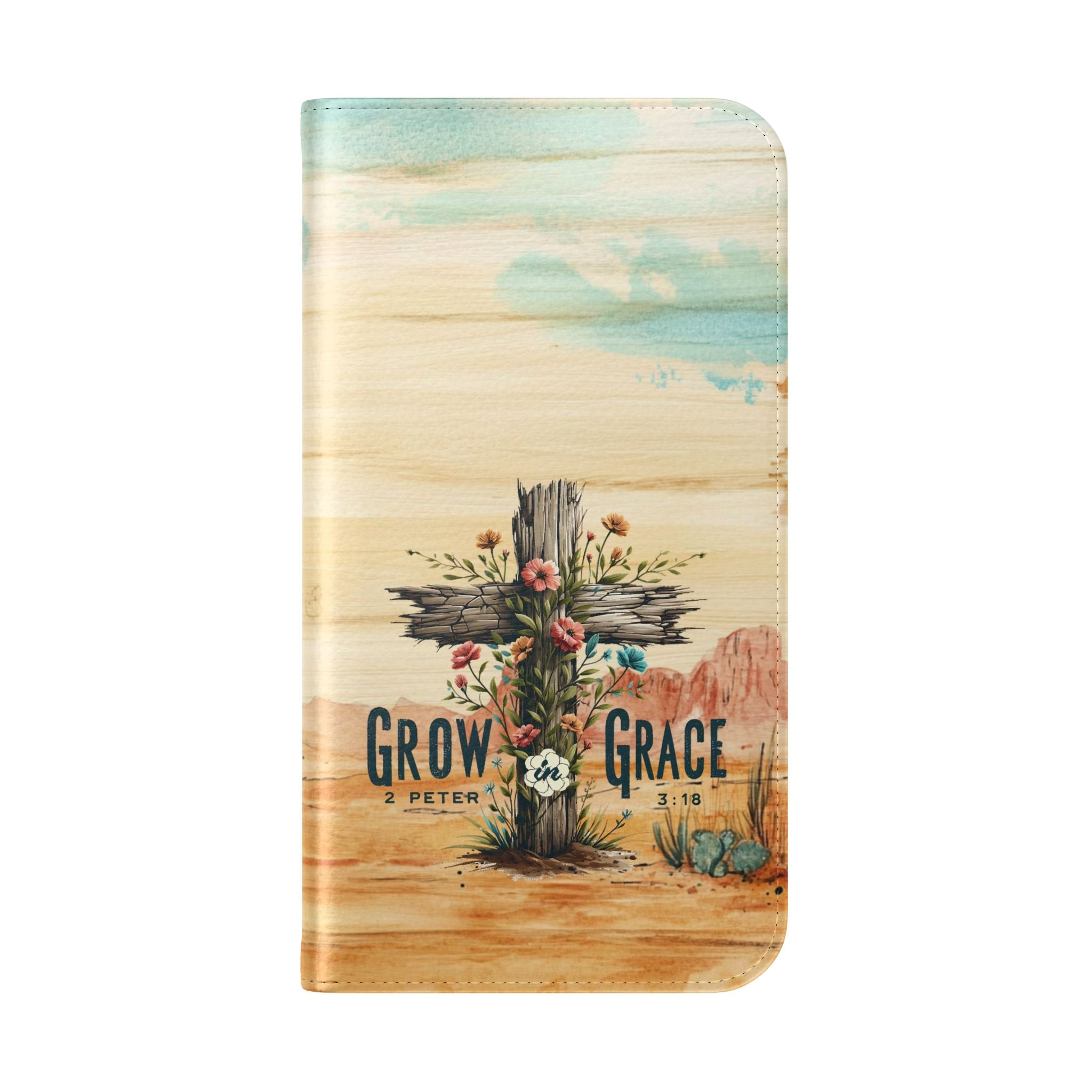 Grow In Grace Scripture Flip Mobile Phone Case