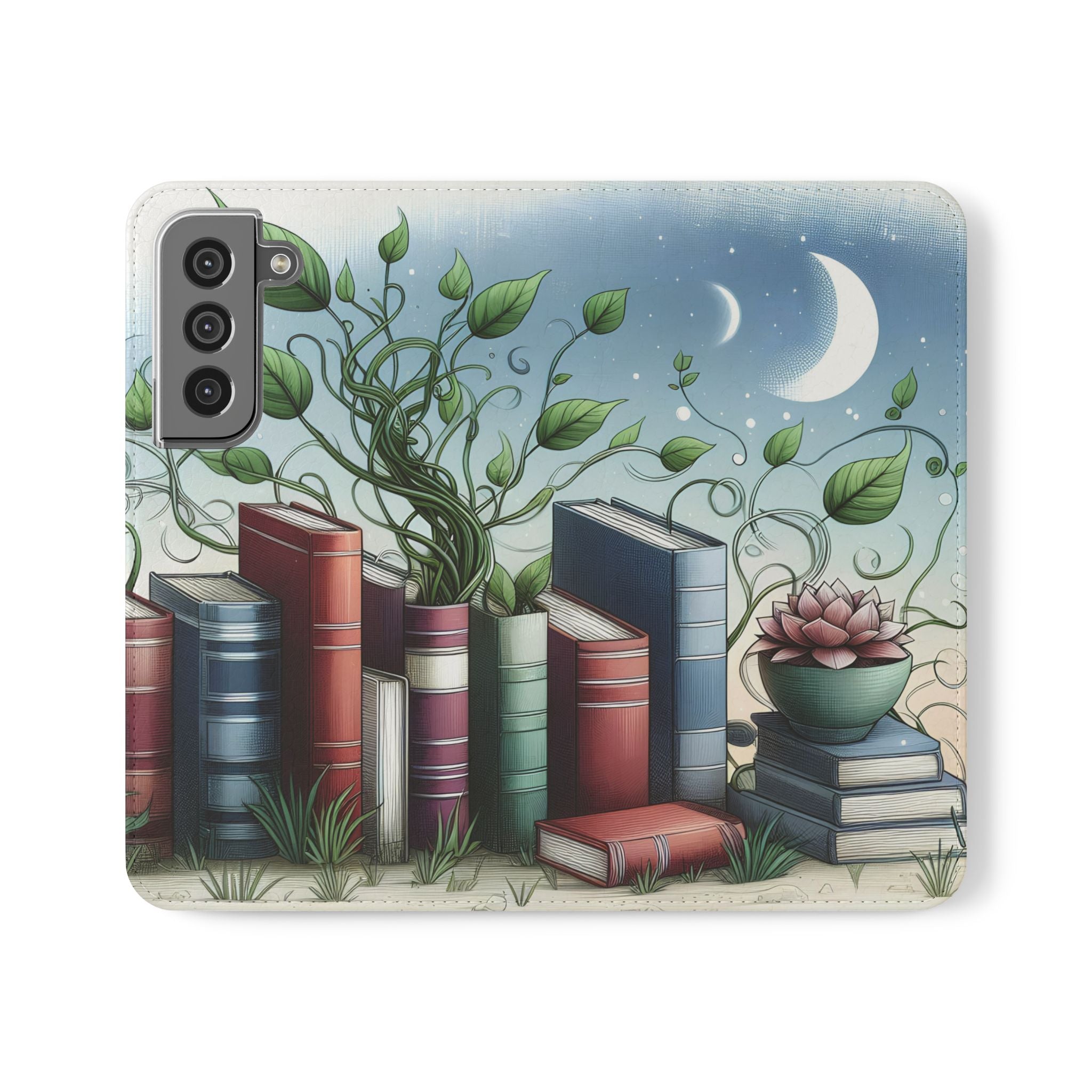 Literary Dreams Flip iPhone Samsung Case Book & Nature Design for Phone Protection