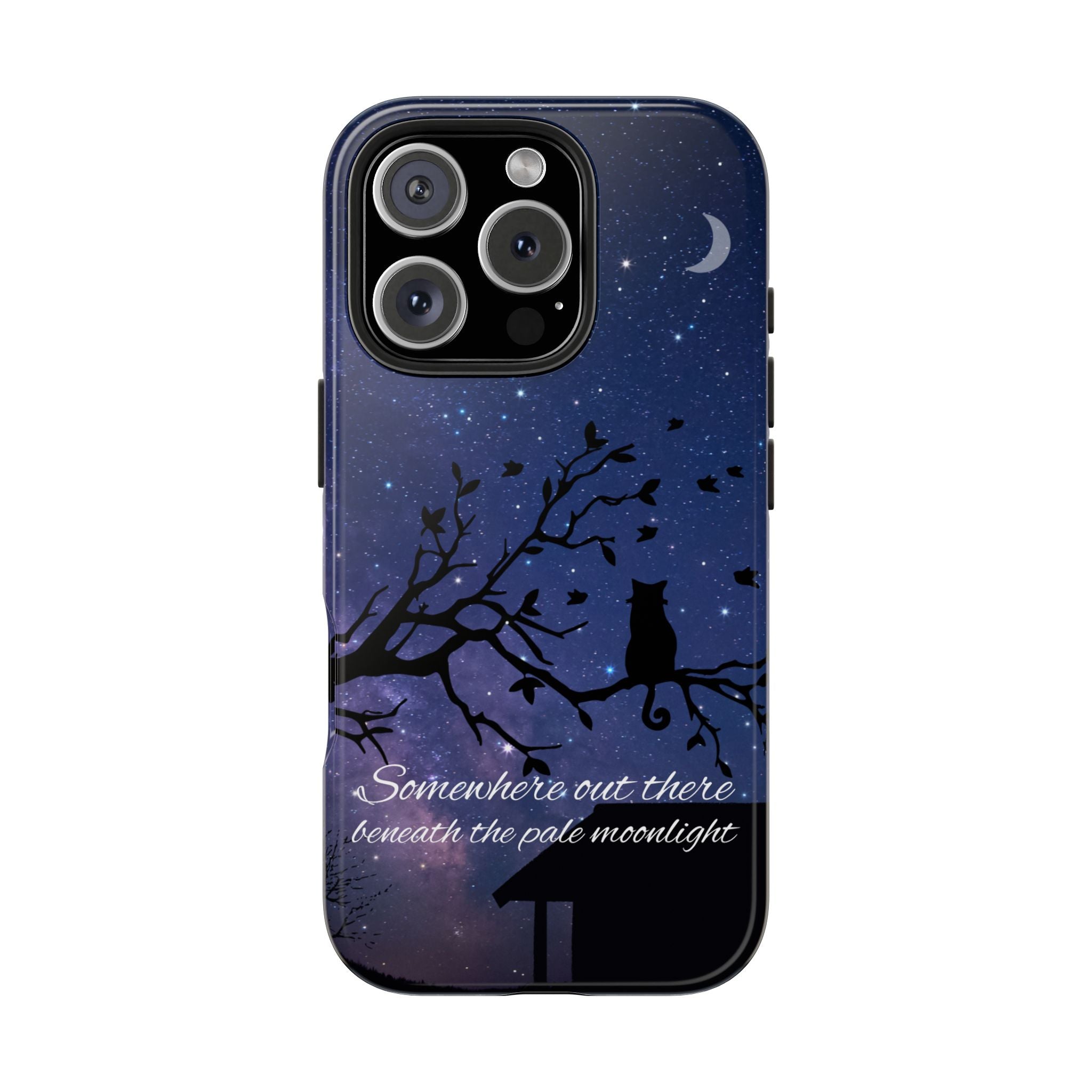 Midnight Cat Phone Case, Tough Phone Case for Cat Lovers, Starry Night Phone Protection, Gift for Animal Lovers, Celestial Phone Cover