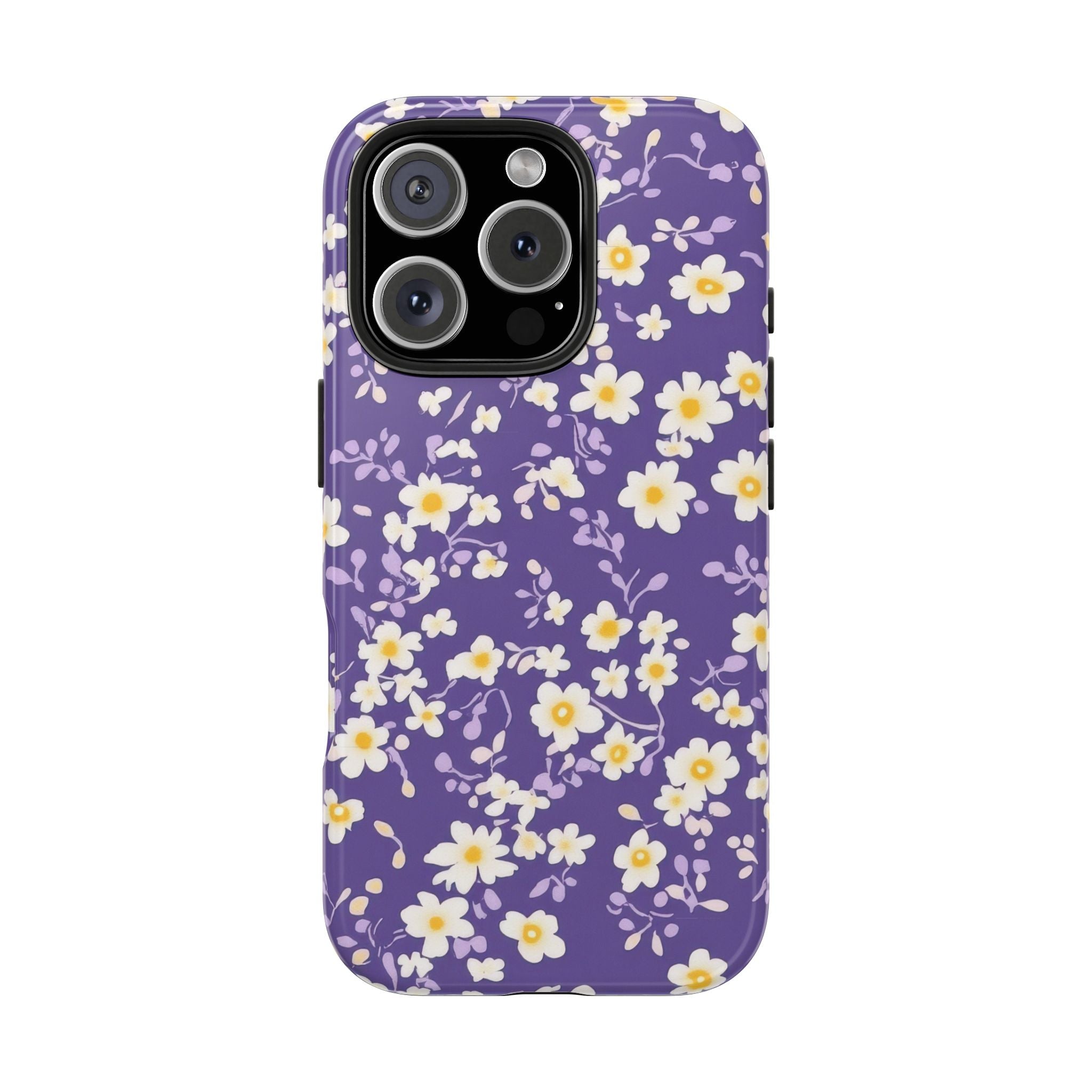 Blue & White Floral Tough iPhone Samsung Case Stylish Floral Protective Case for Women Cute Phone Accessory Gift for Her Trendy Floral Design