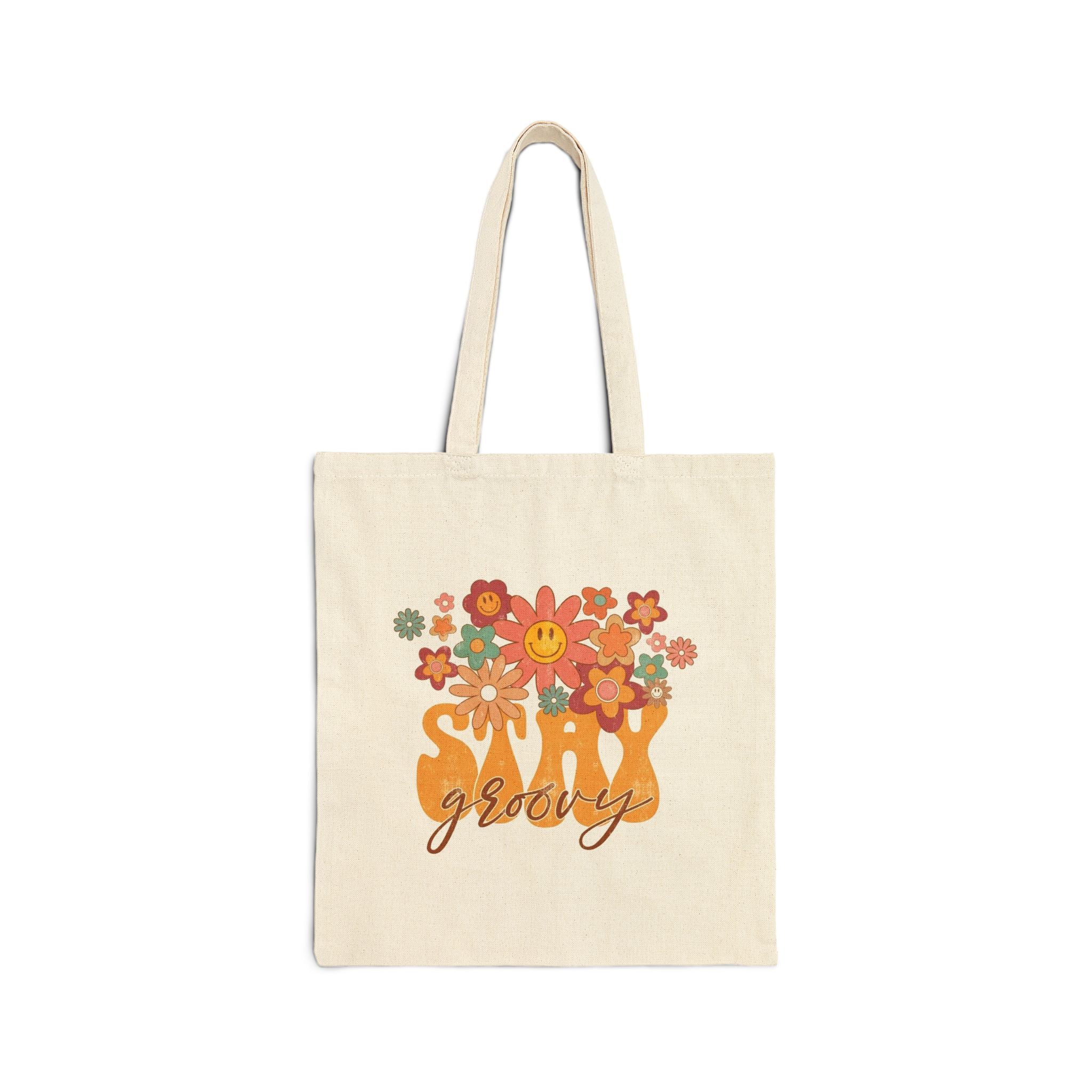 Stay Groovy Cotton Canvas Tote Bag