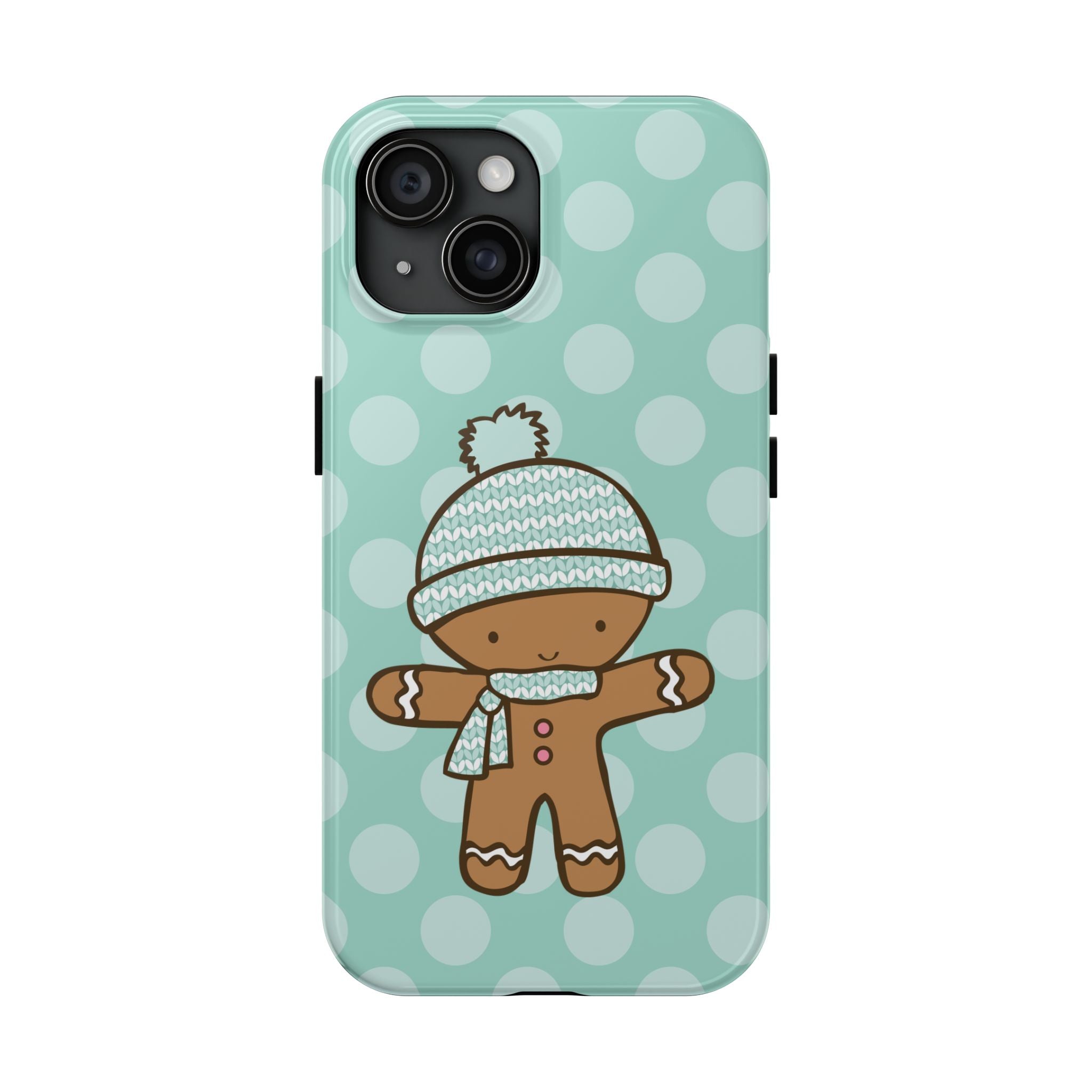 Gingerbread Man Green Polka-Dot Mobile Phone Case
