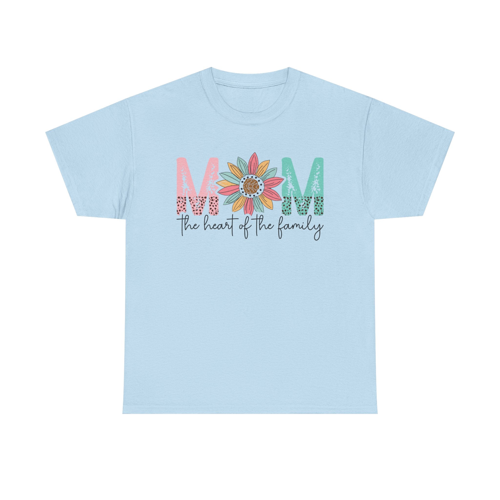 Mom Heart of the Family Heavy Cotton Tee Mother's Day T-Shirt