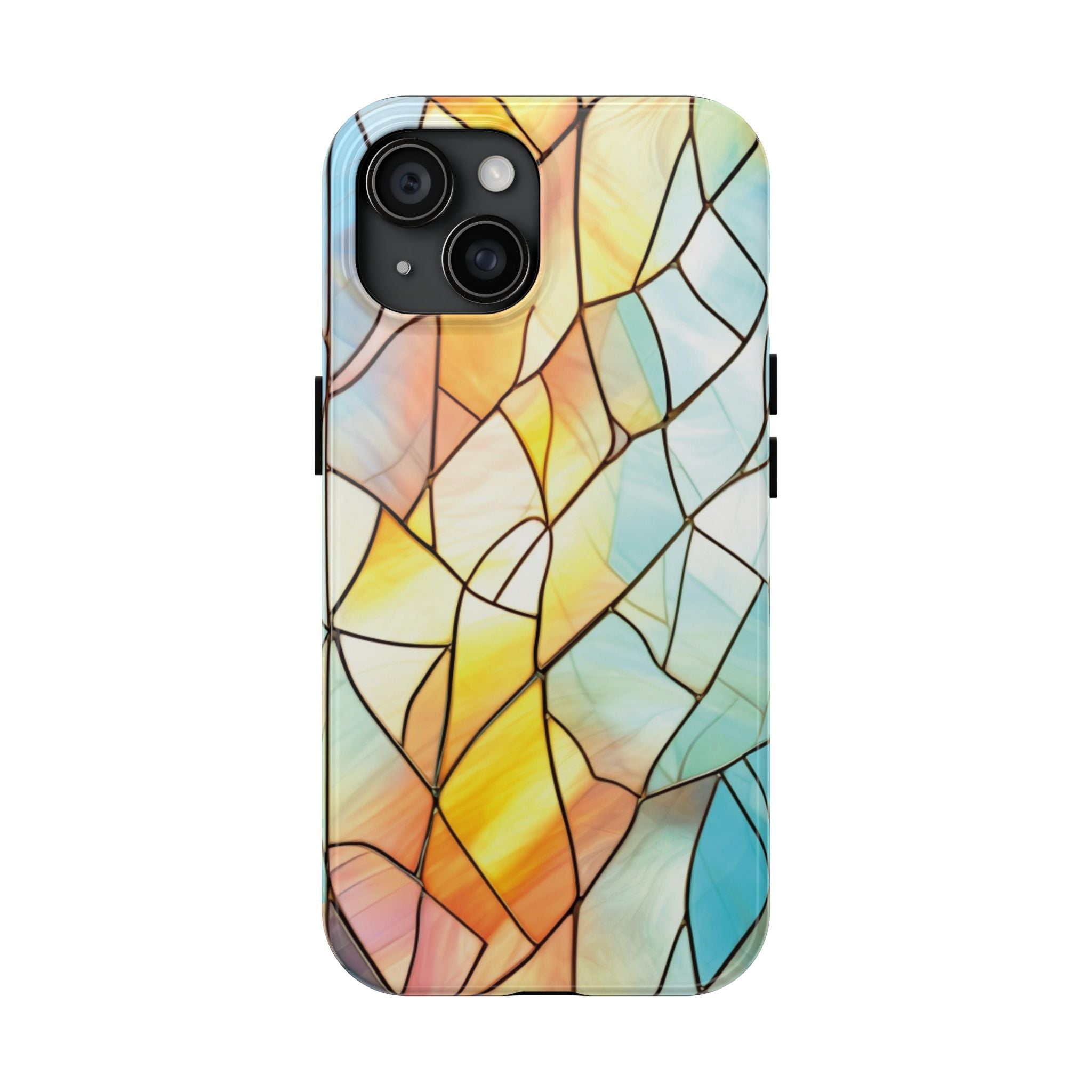 Yellow & Blue Stained Glass Tough Mobile Phone Case