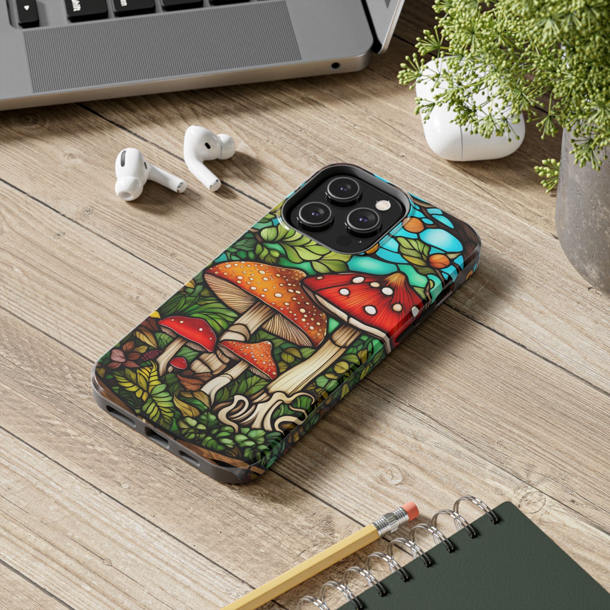 Vibrant Mushroom Tough Impact Resistant Phone Case Nature Lover's Adventure Protection iPhone Samsung Cover