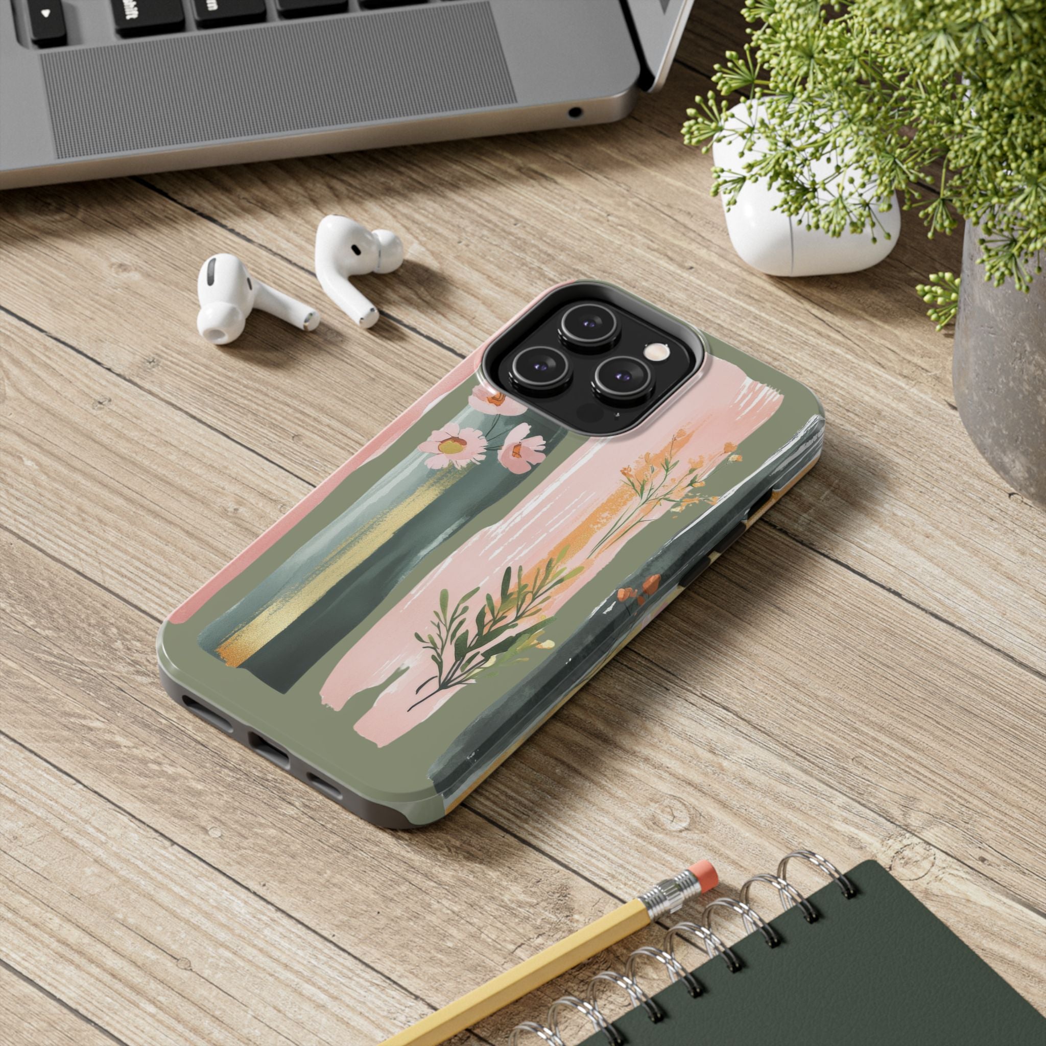 Floral Brush Strokes Tough Impact Resistant Phone Case Stylish and Protective iPhone Samsung Cover