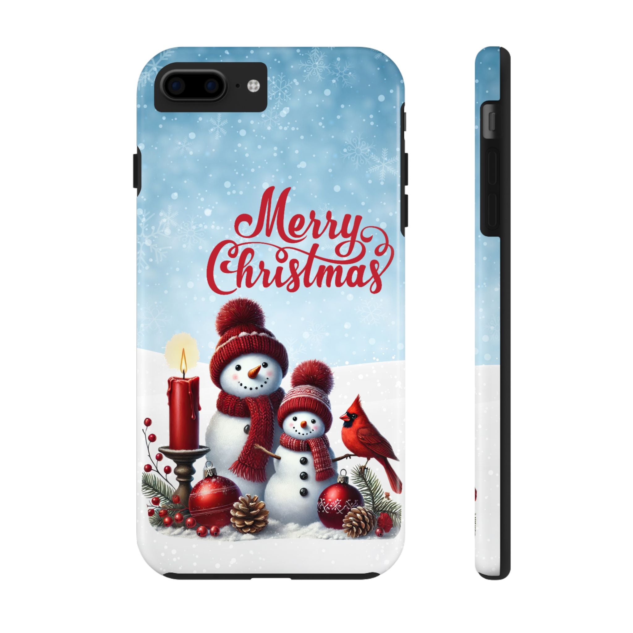 Merry Christmas Snowman & Cardinal Tough Mobile Phone Case