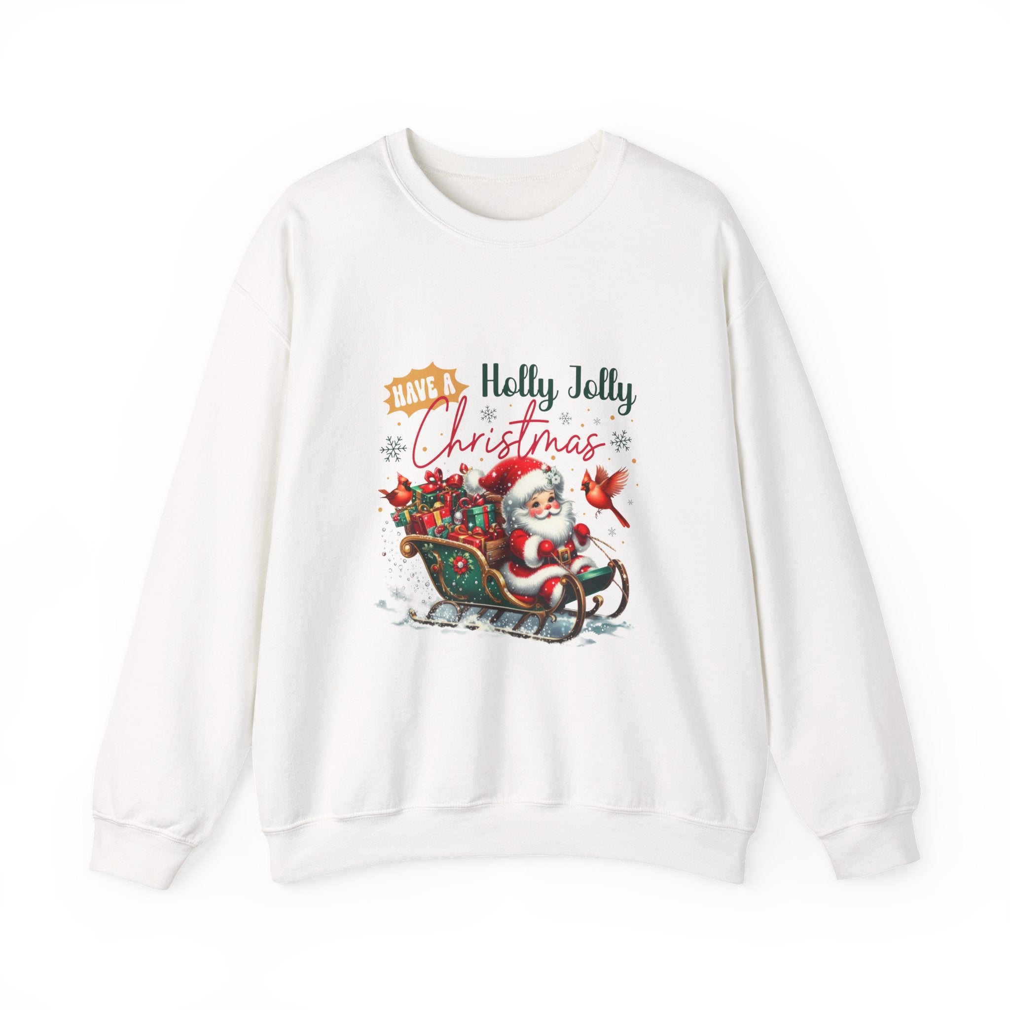 Festive Holiday Sweatshirt with Santa Design, Christmas Gift, Cozy Sweat, Crewneck, Great for Winter Gatherings