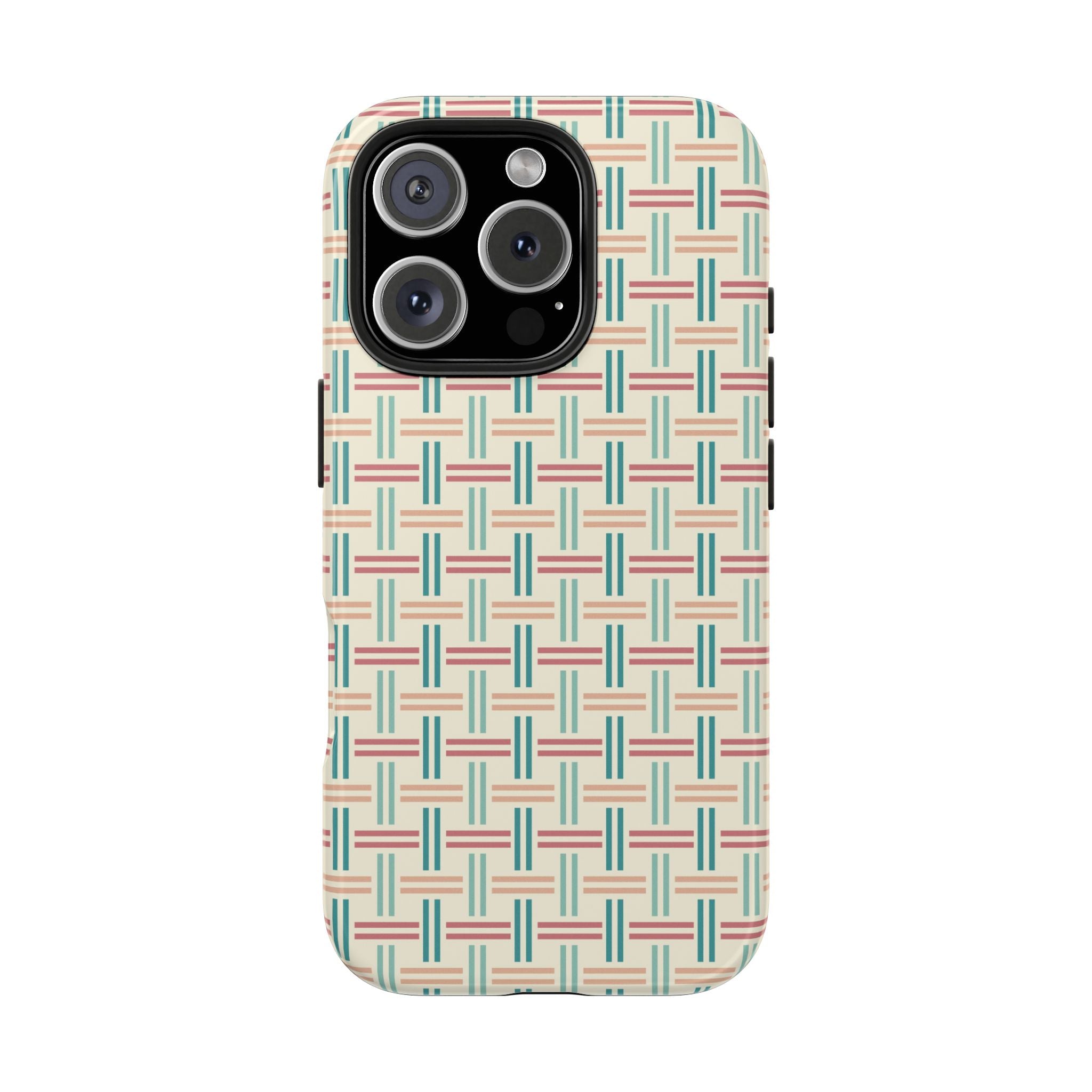 Stylish Tough Impact Resistant iPhone Samsung Case with Woven Pattern Design for Everyday Protection