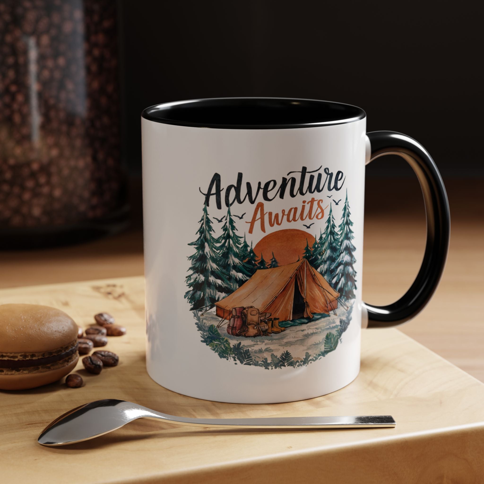 Adventure Awaits Camping Coffee Mug Perfect for Outdoor Enthusiasts