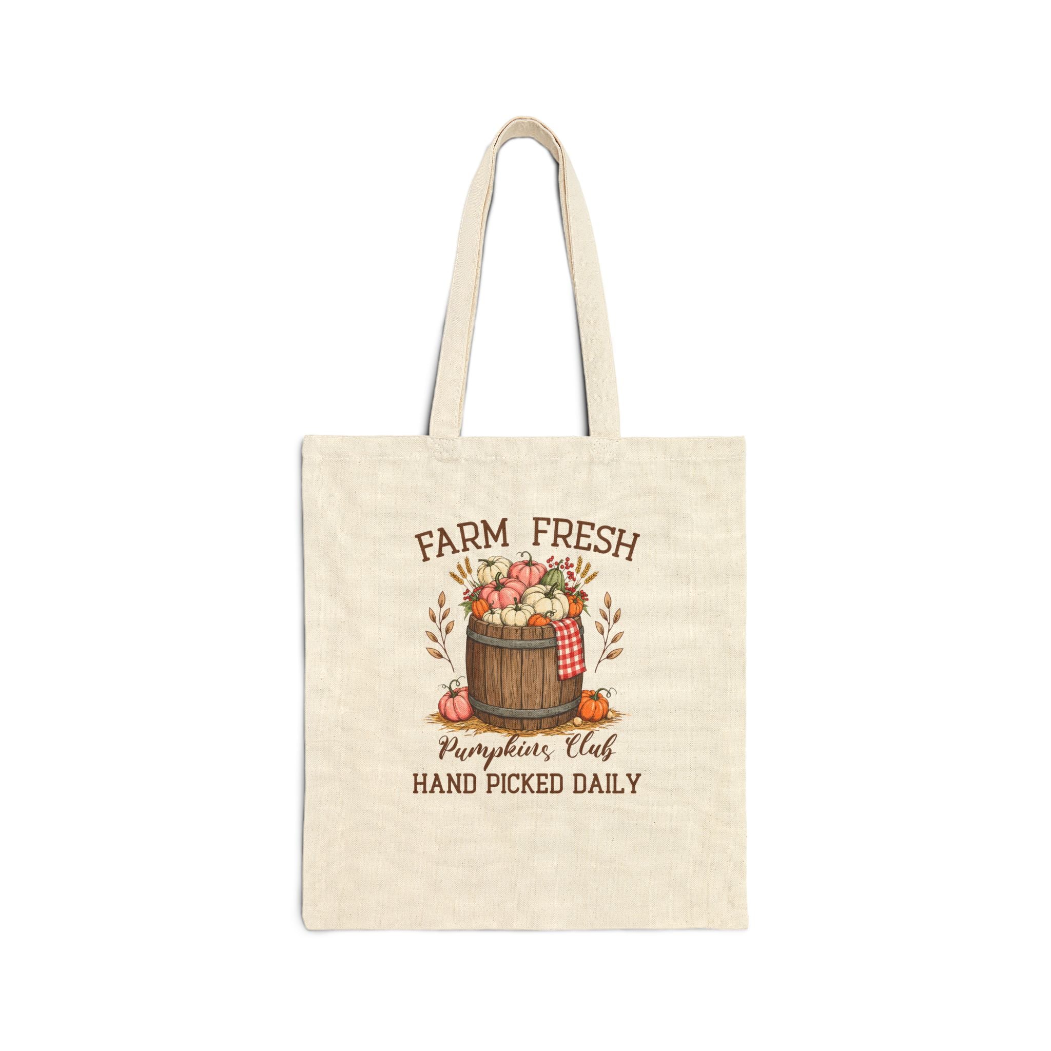 Farm Fresh Cotton Canvas Tote Bag, Eco-Friendly Shopping Bag, Reusable Grocery Bag, Fall Harvest Tote, Gift for Farmers