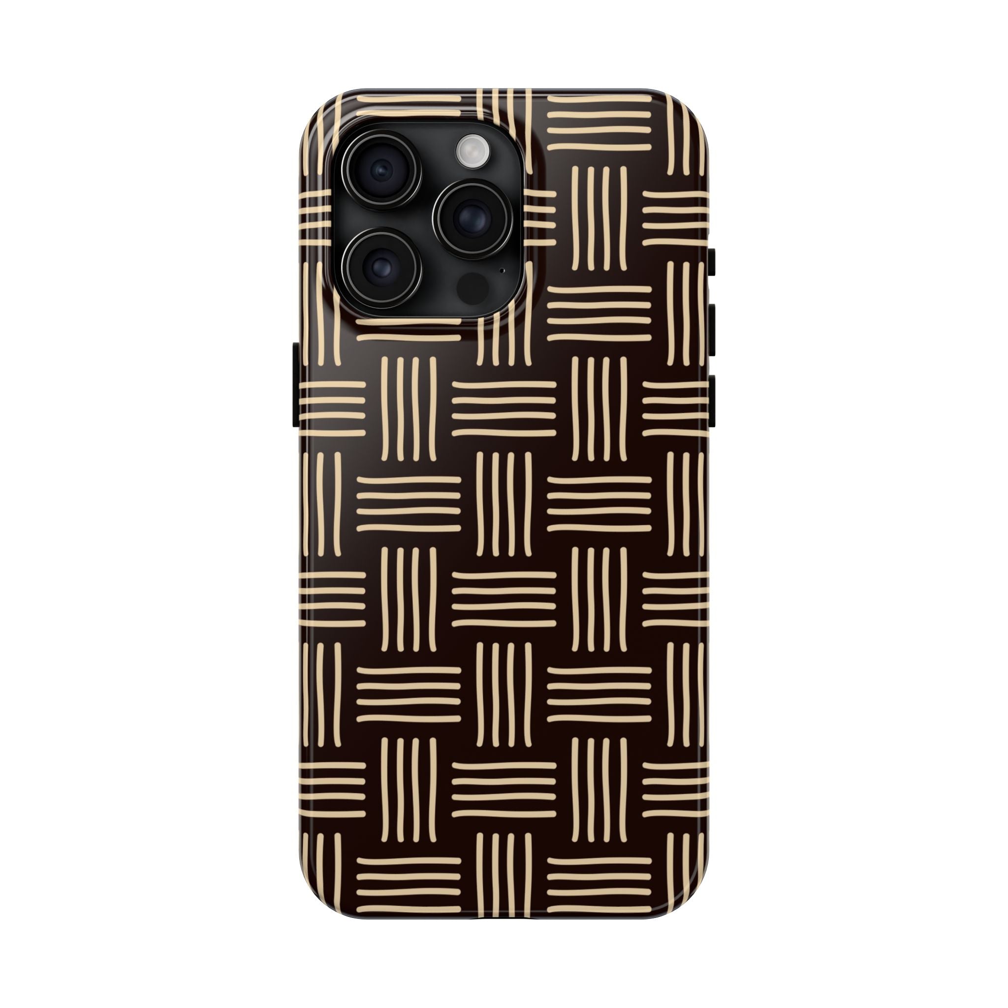 Stylish Woven Pattern Tough Phone Case - Durable & Unique Design