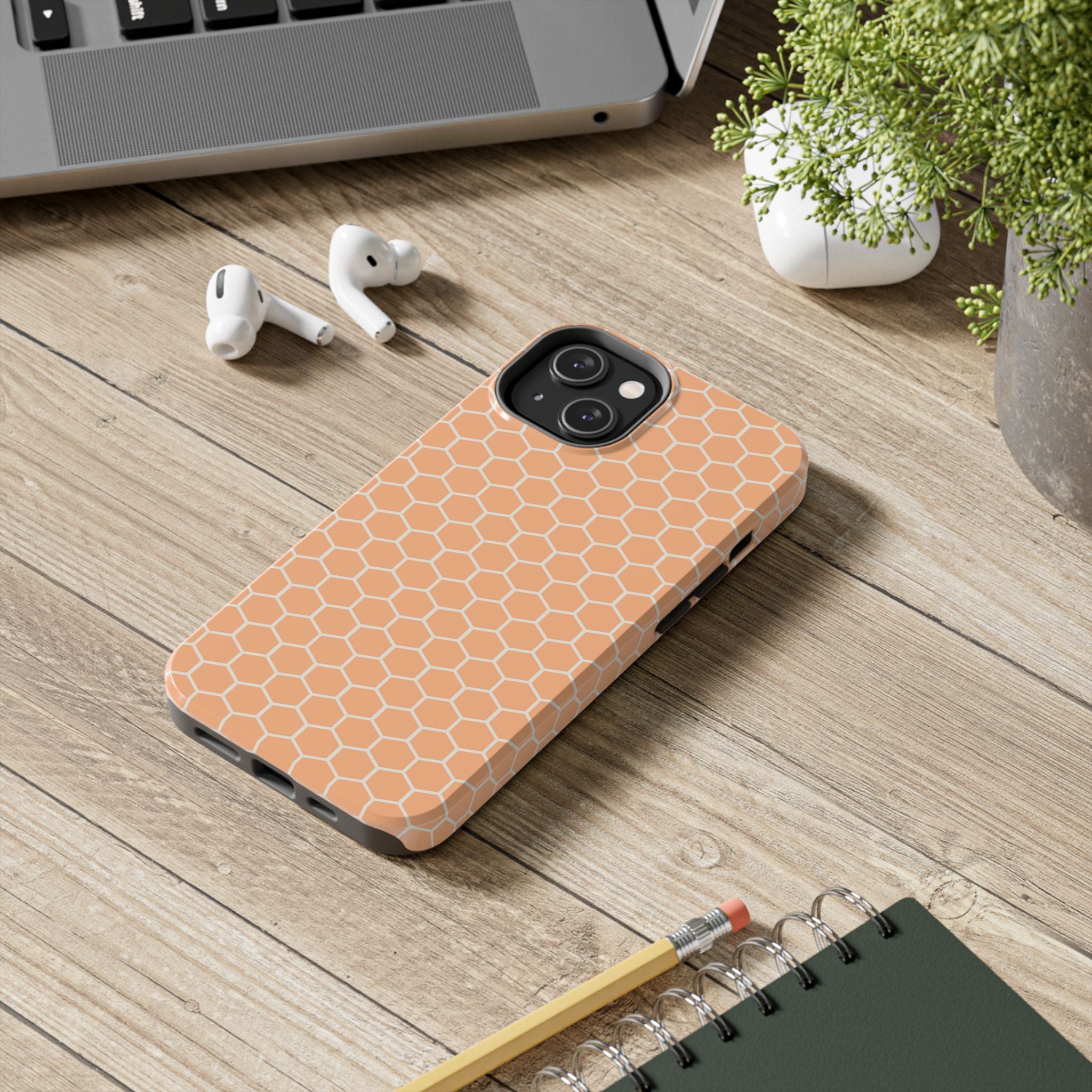 Stylish Honeycomb Tough Phone Case - Durable & Trendy Protection