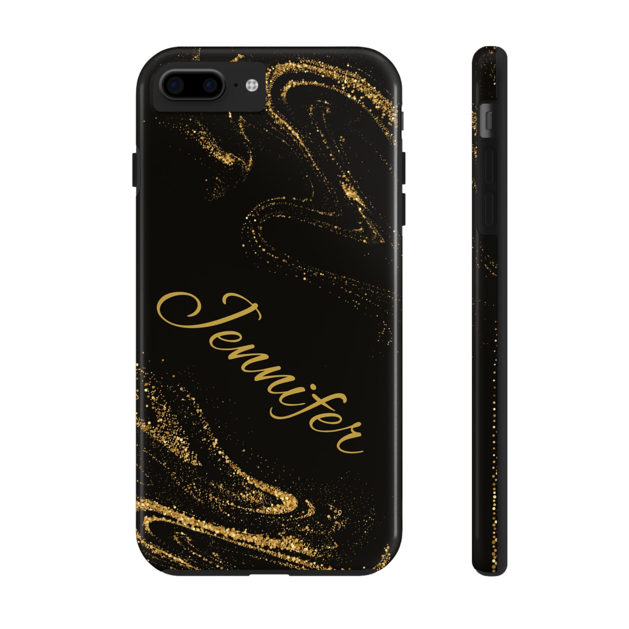 Personalized Tough Impact Resistant Phone Case Elegant Black and Gold Design for Stylish Protection iPhone Samsung Cover