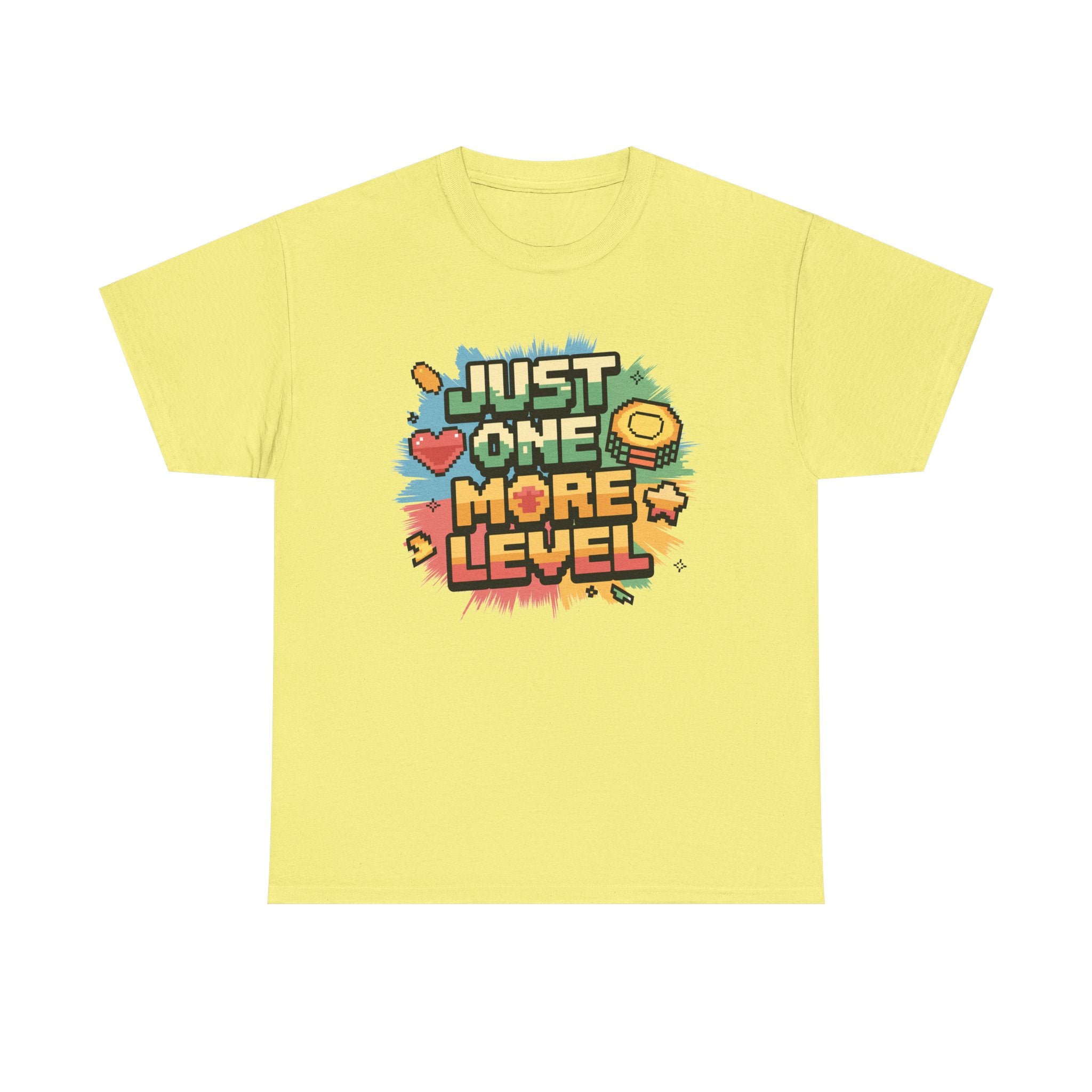 Just One More Level Heavy Cotton Tee Gamer Casual Wear T-Shirt