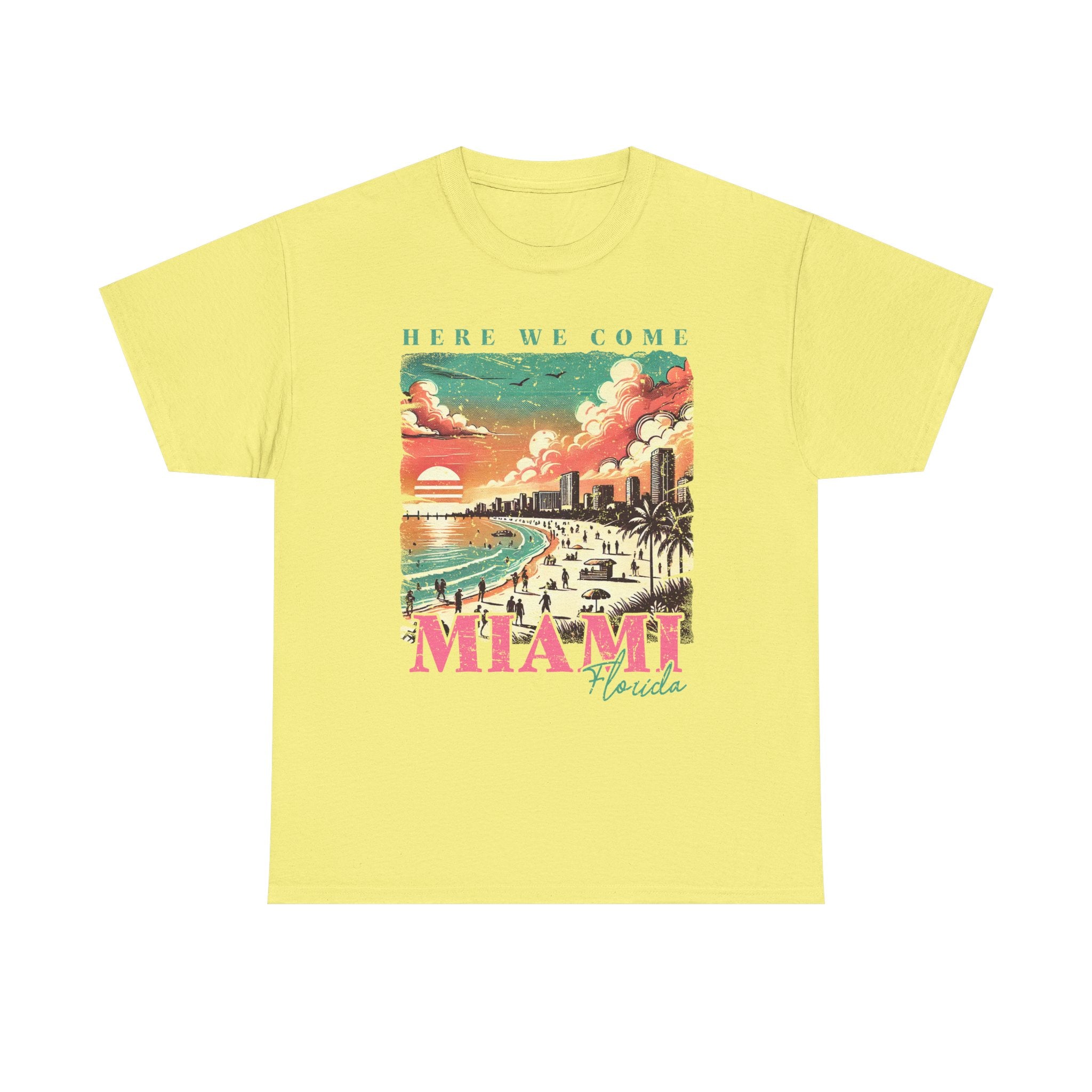 Miami Beach Vibes Cotton Tee, Summer Shirt, Vacation Apparel, Travel Gift, Beachwear